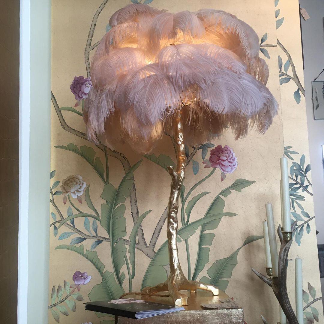 Ostrich Feather Table Lamp - Blowlighting
