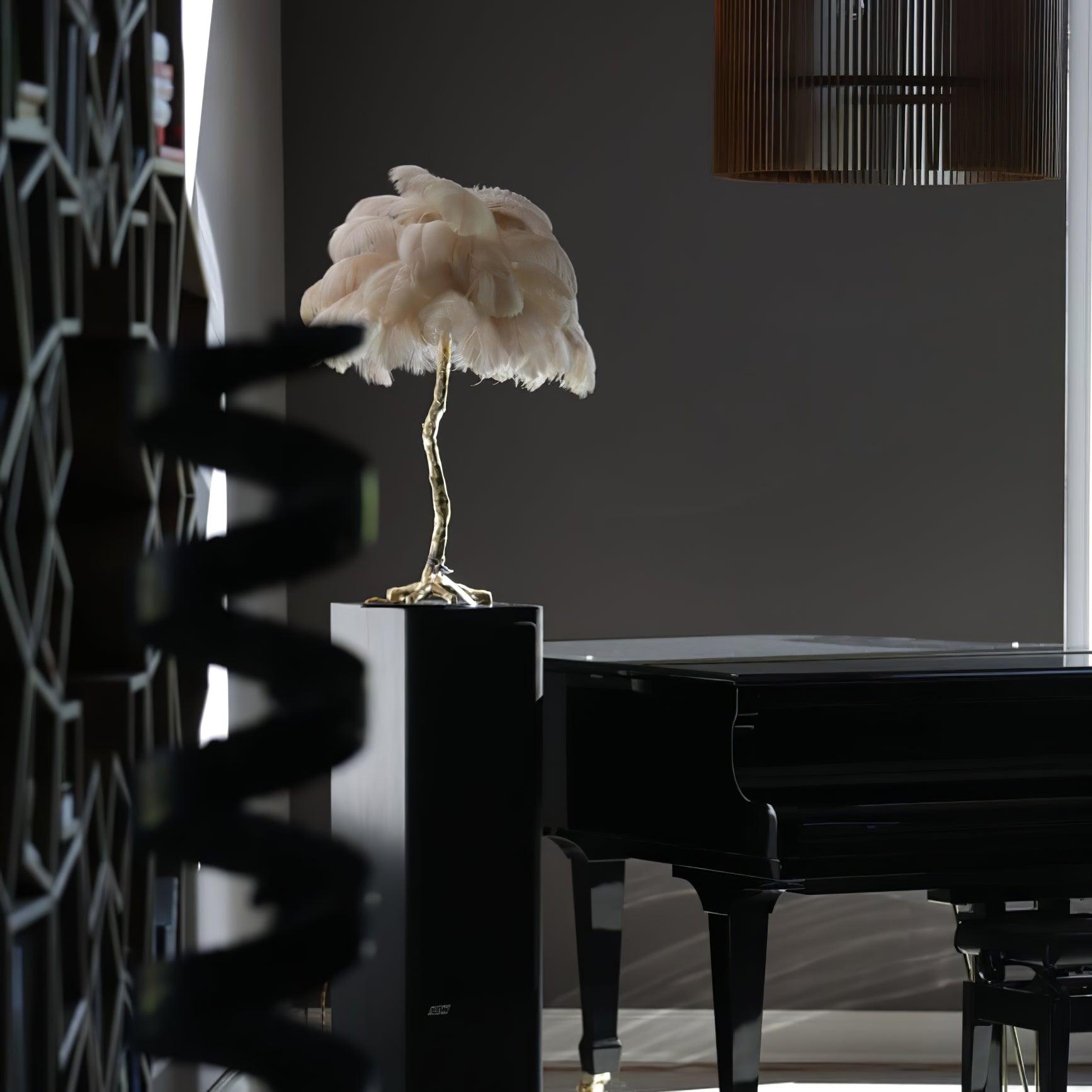 Ostrich Feather Table Lamp - Blowlighting