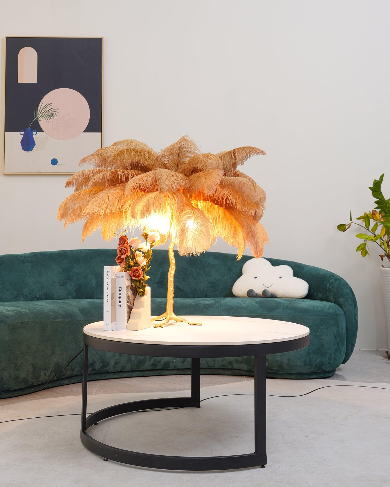Ostrich Feather Table Lamp - Blowlighting