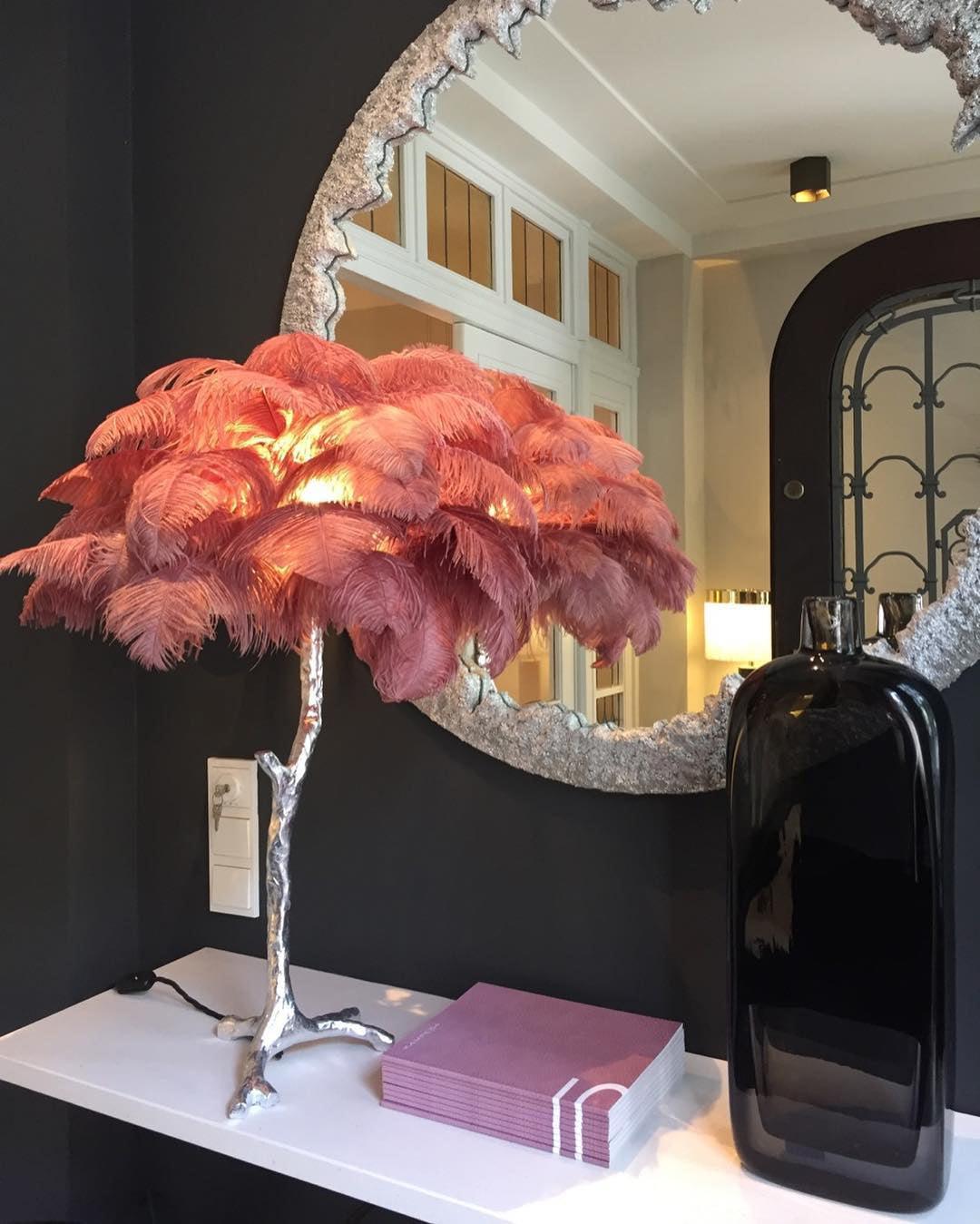 Ostrich Feather Table Lamp - Blowlighting