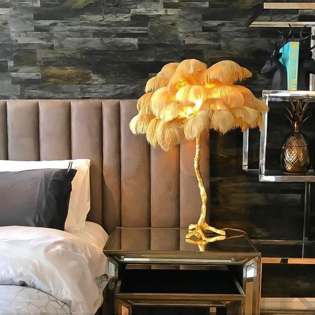 Ostrich Feather Table Lamp - Blowlighting