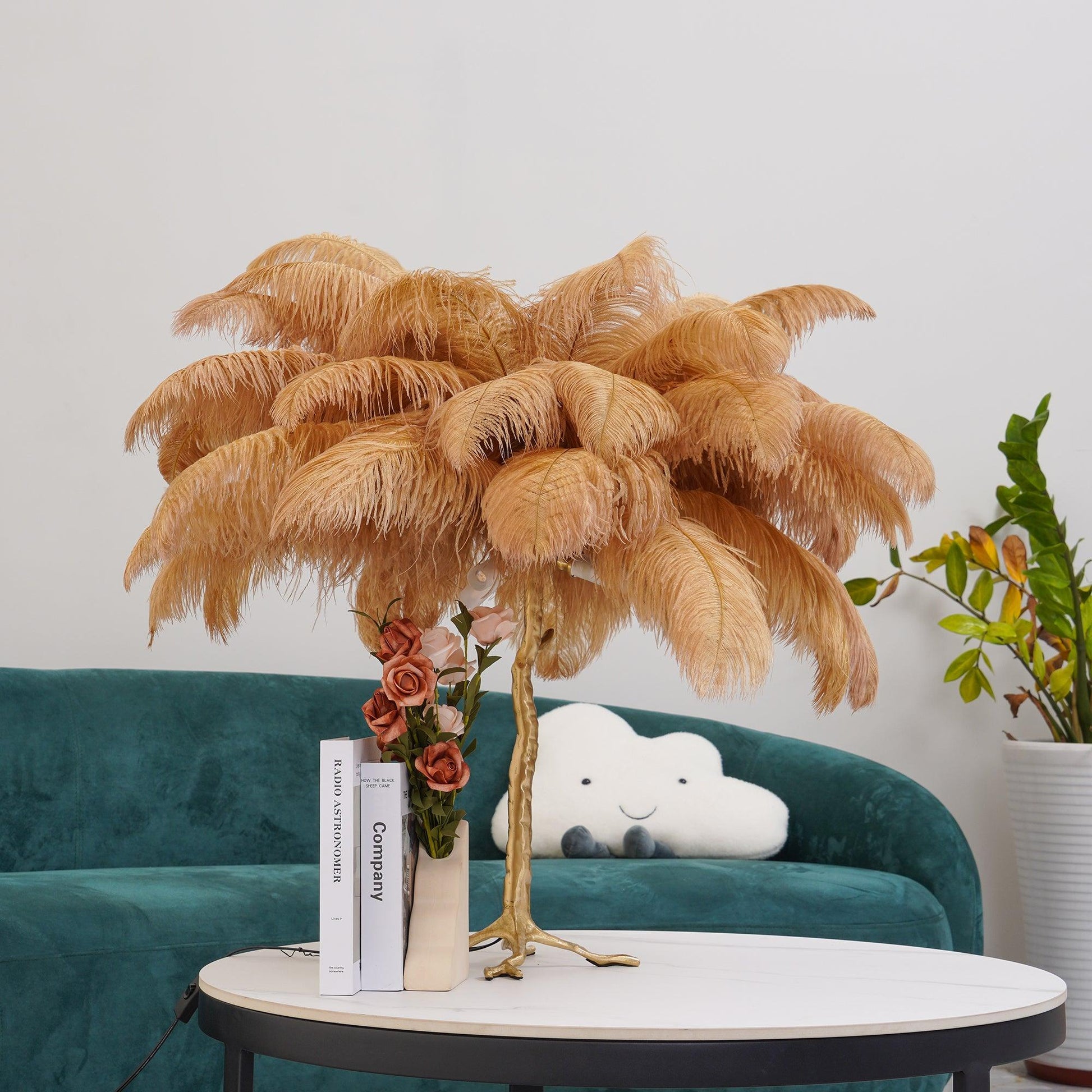 Ostrich Feather Table Lamp - Blowlighting