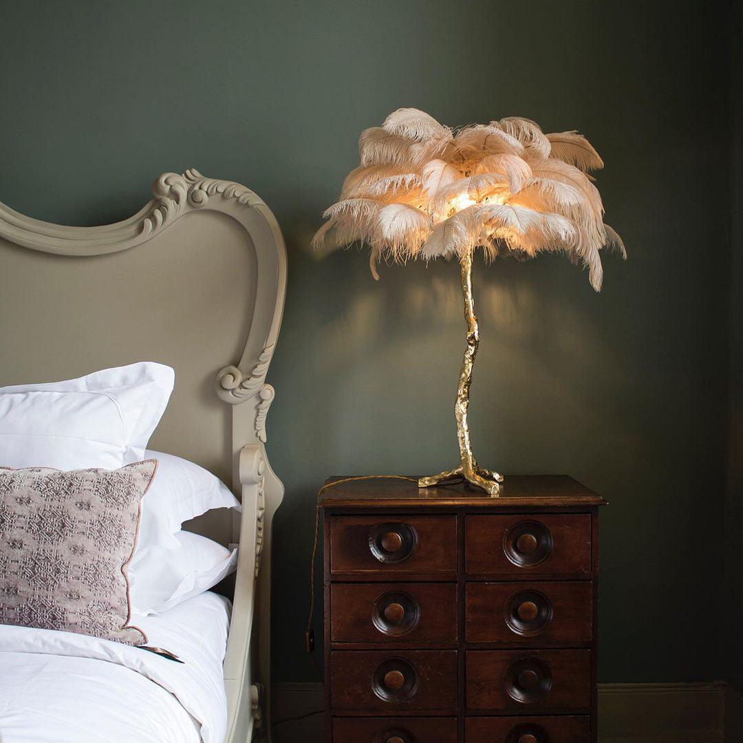 Ostrich Feather Table Lamp - Blowlighting