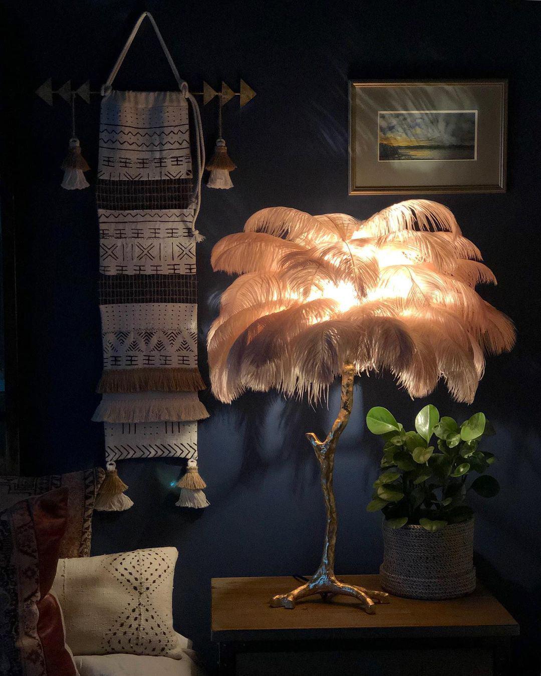 Ostrich Feather Table Lamp - Blowlighting