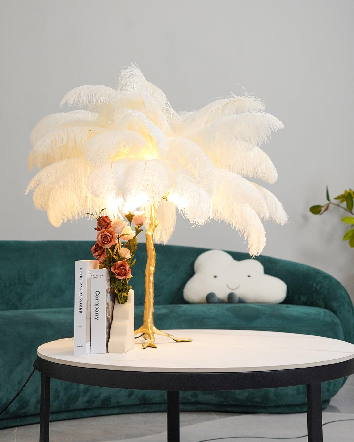 Ostrich Feather Table Lamp - Blowlighting