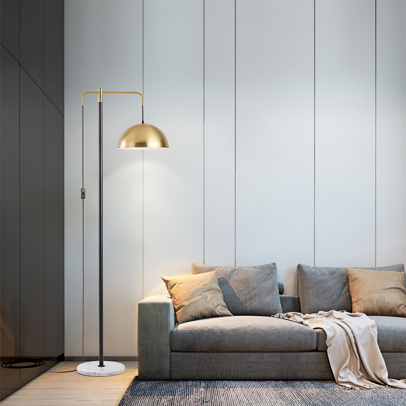 Lumirette Brass Arc Floor Lamp - Blowlighting