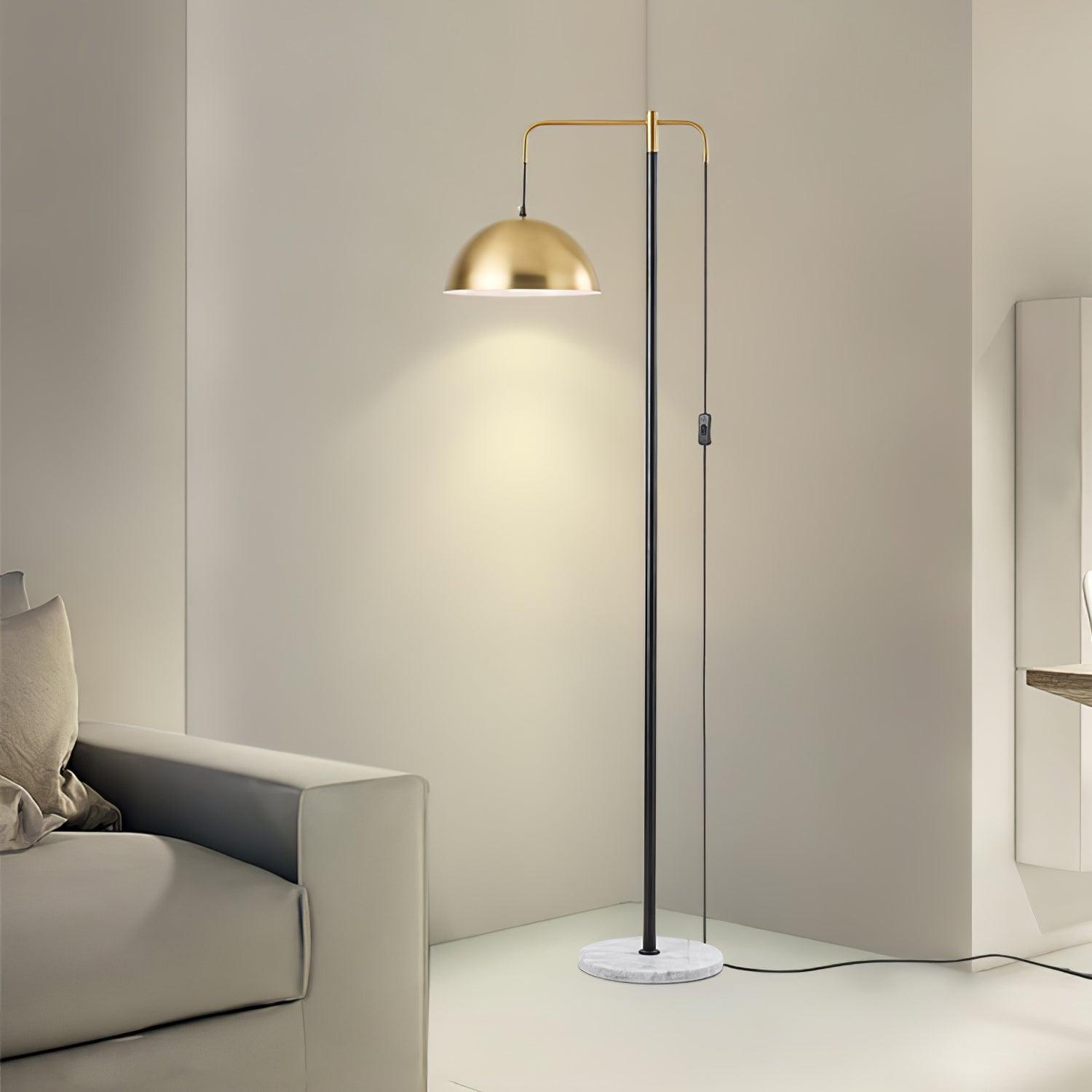Lumirette Brass Arc Floor Lamp - Blowlighting