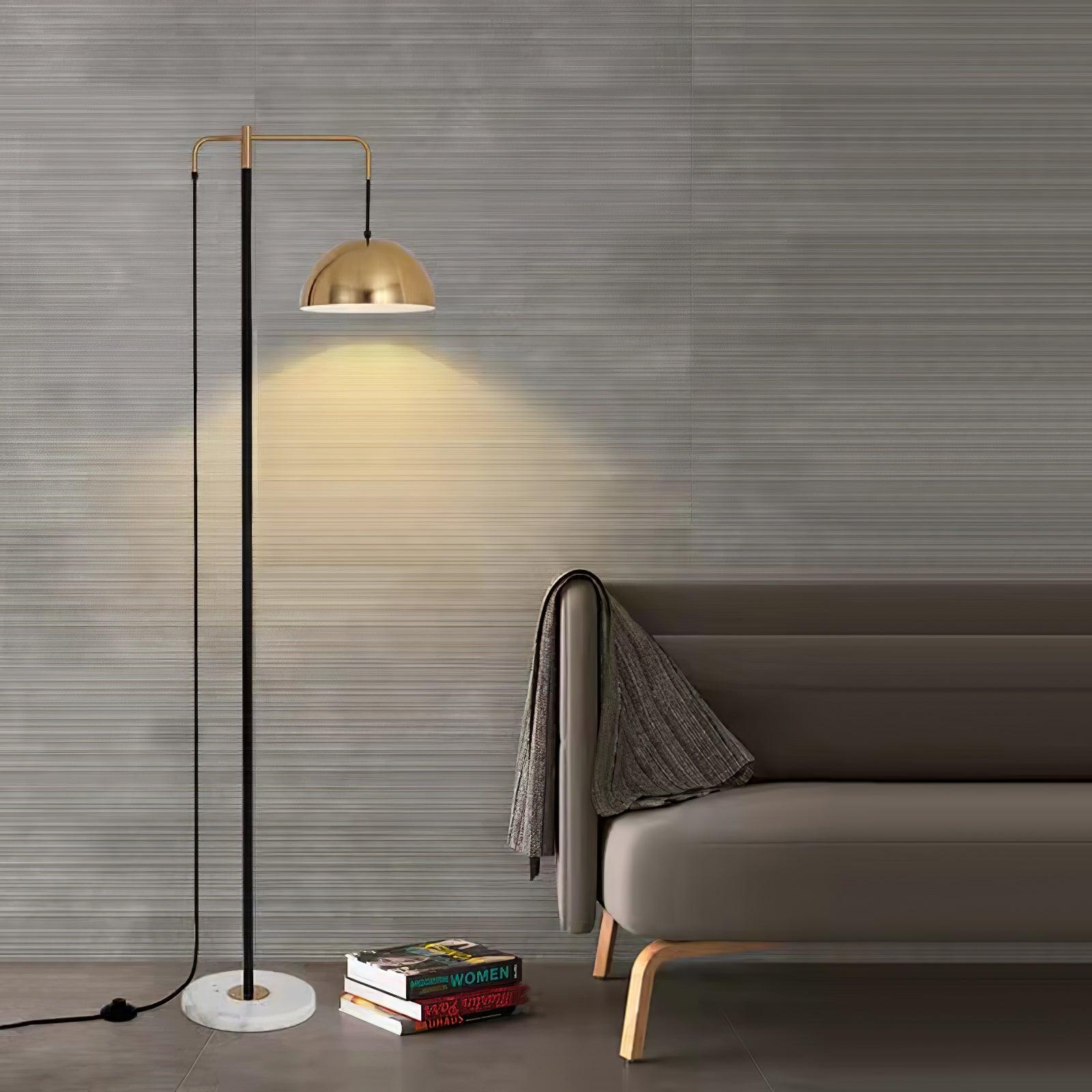 Lumirette Brass Arc Floor Lamp - Blowlighting