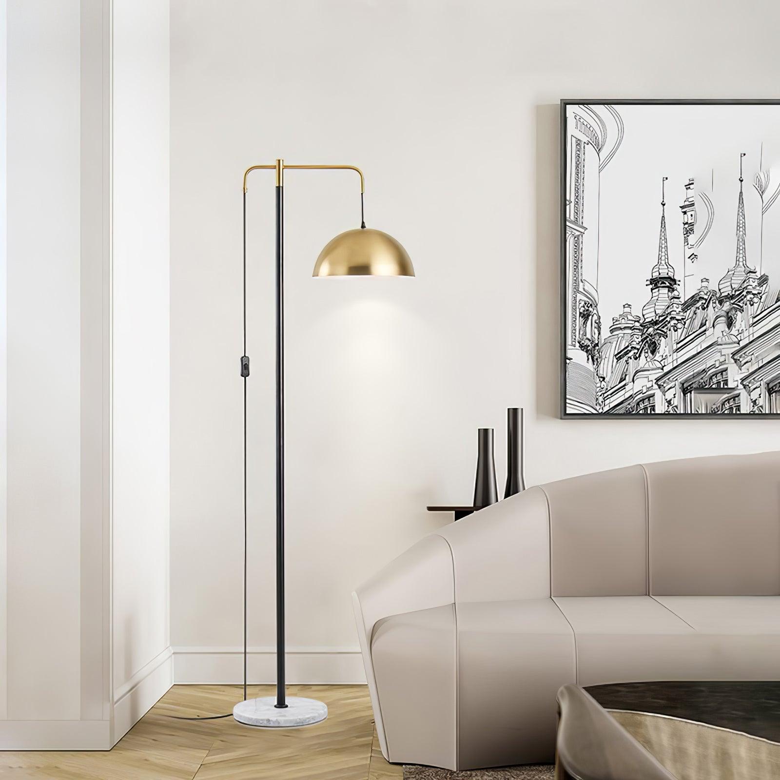 Lumirette Brass Arc Floor Lamp - Blowlighting