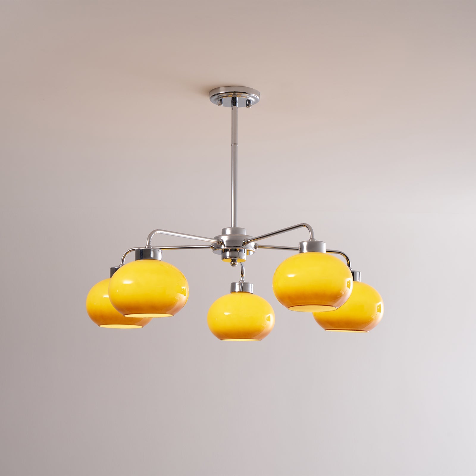 Oval Persimmon Chandelier - Blowlighting