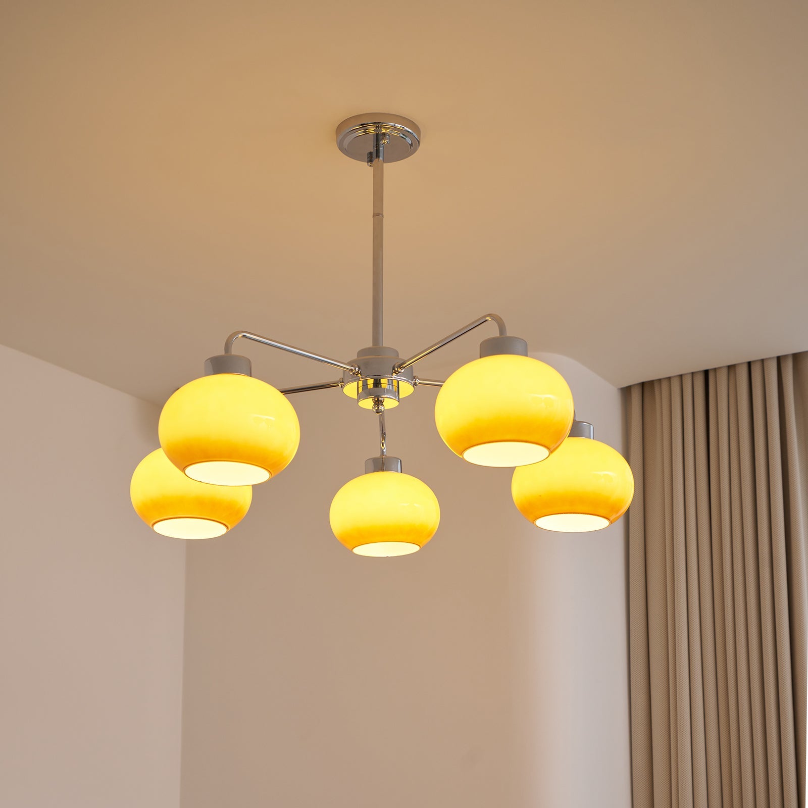 Oval Persimmon Chandelier - Blowlighting