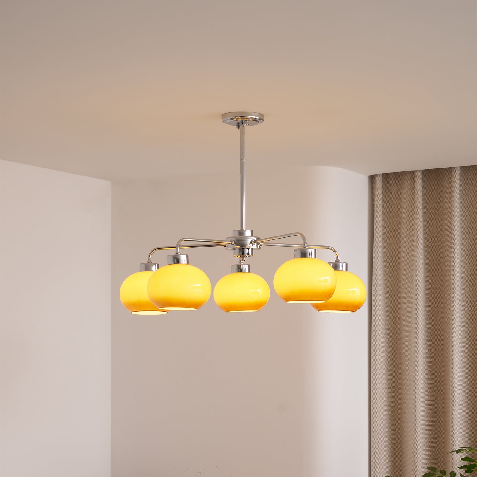 Oval Persimmon Chandelier - Blowlighting