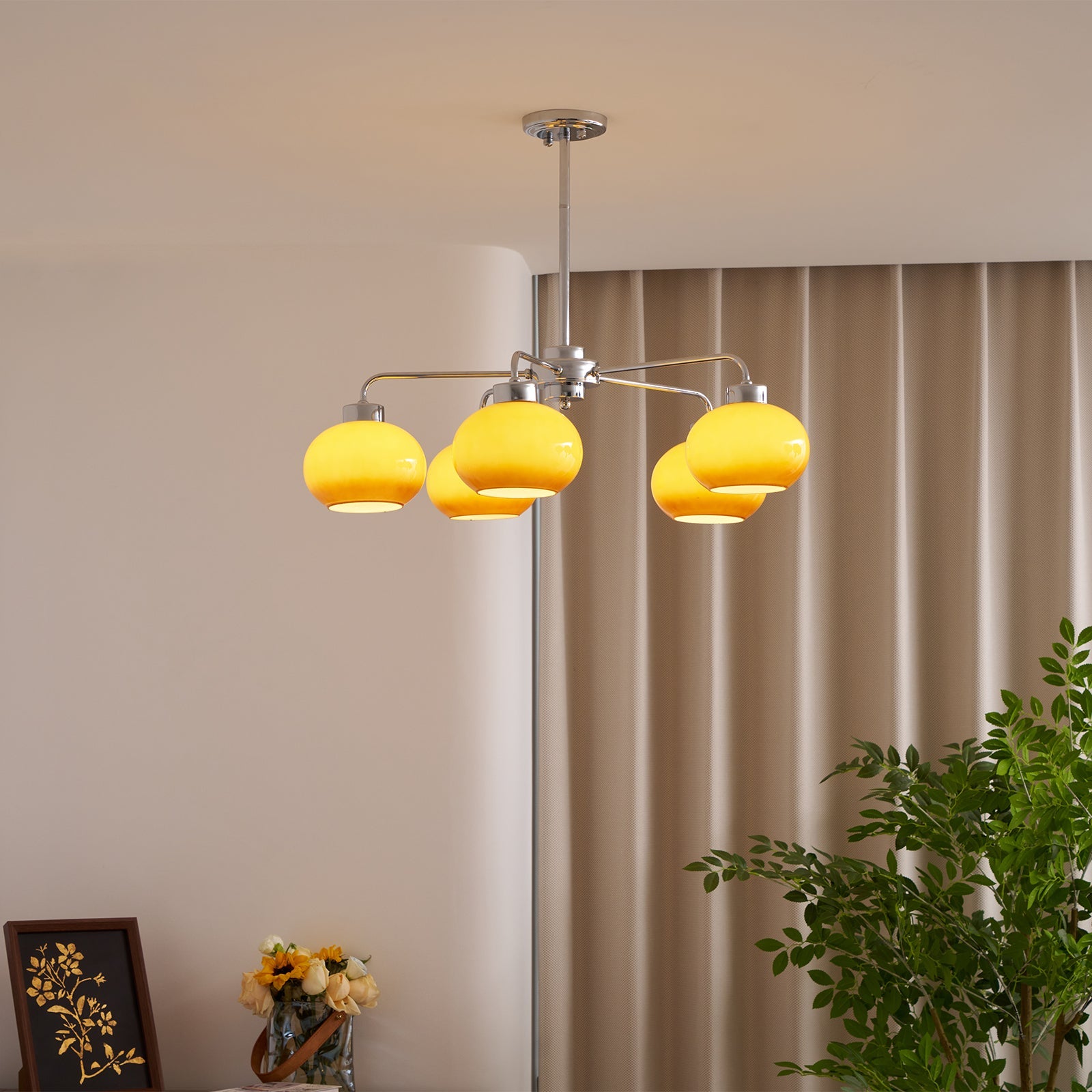 Oval Persimmon Chandelier - Blowlighting