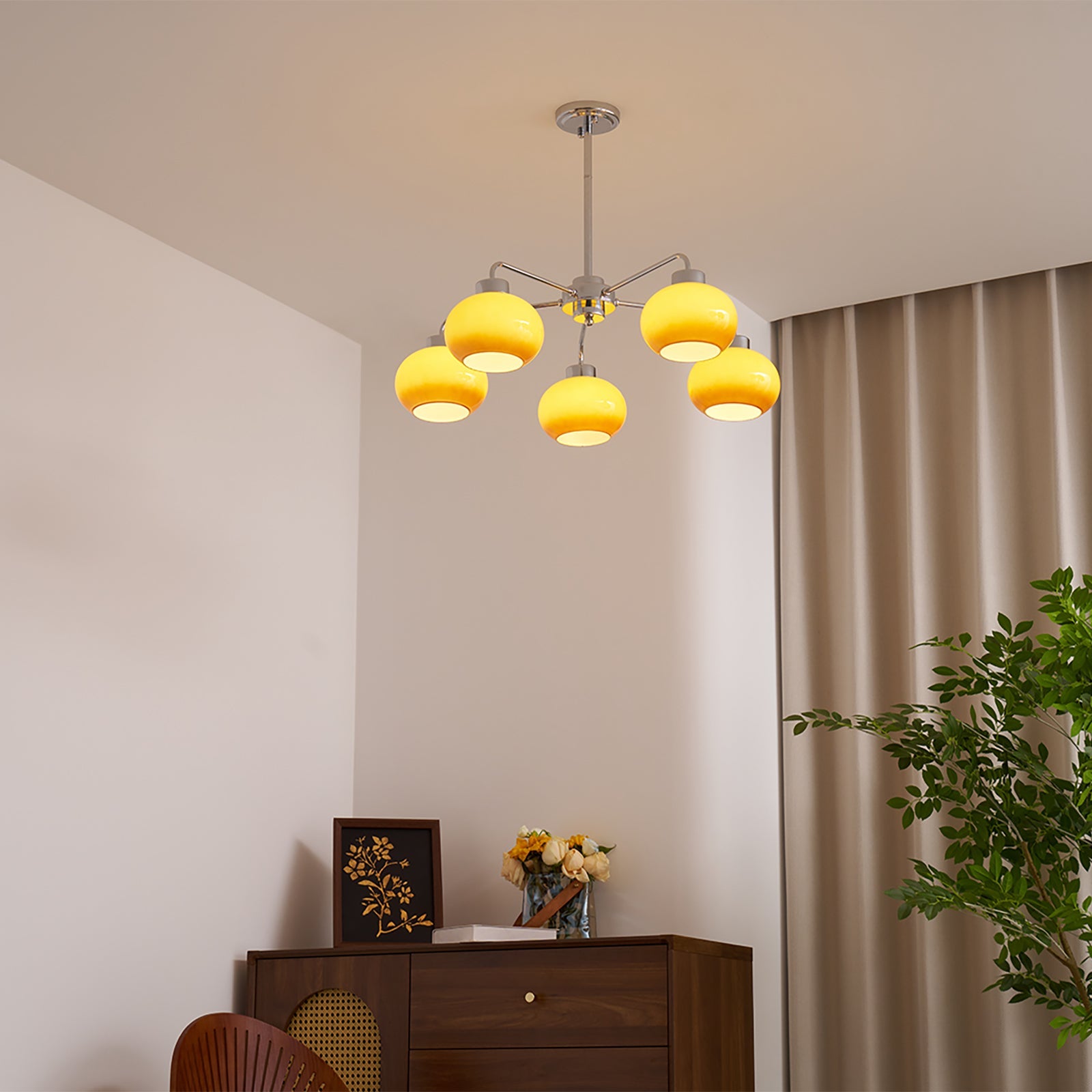 Oval Persimmon Chandelier - Blowlighting