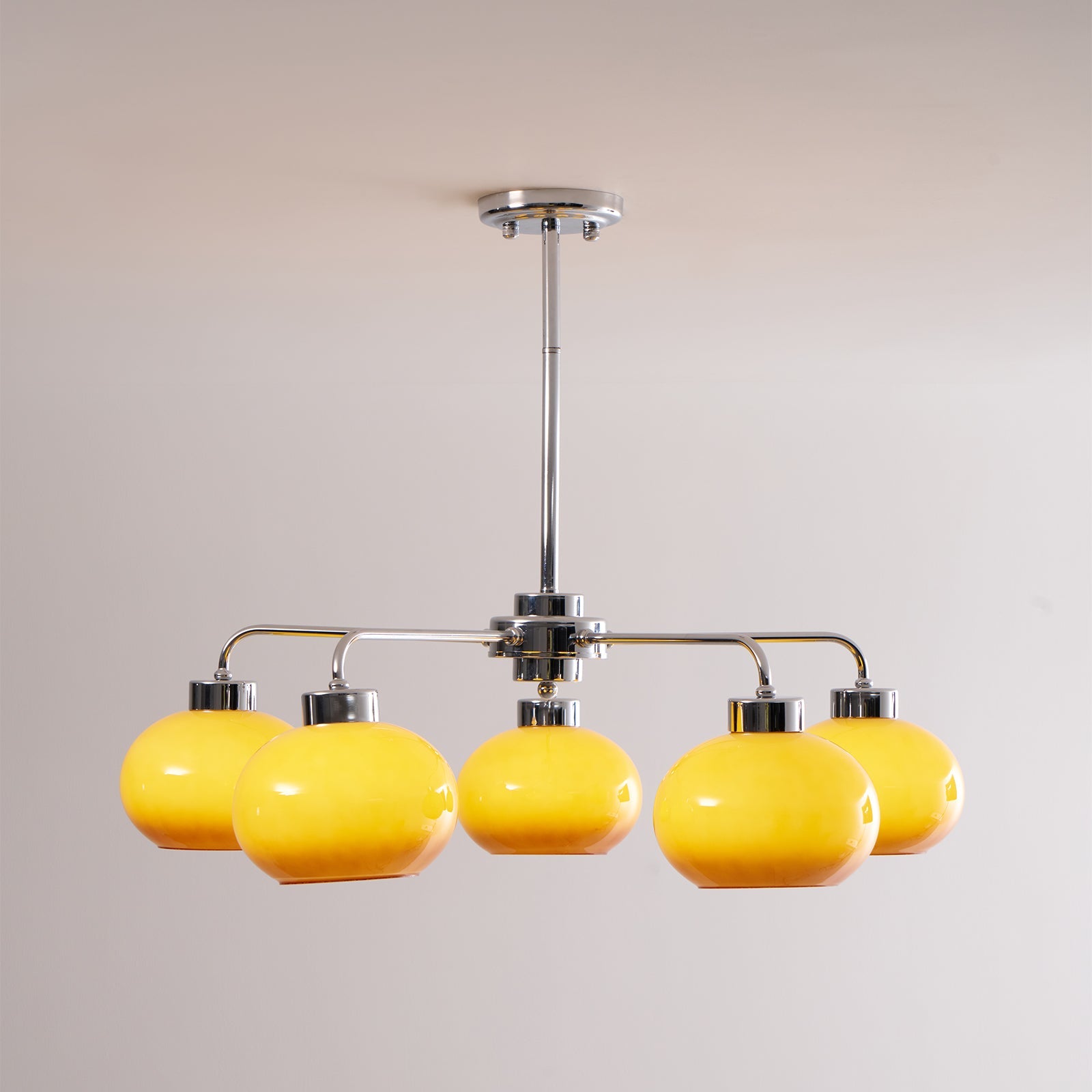 Oval Persimmon Chandelier - Blowlighting