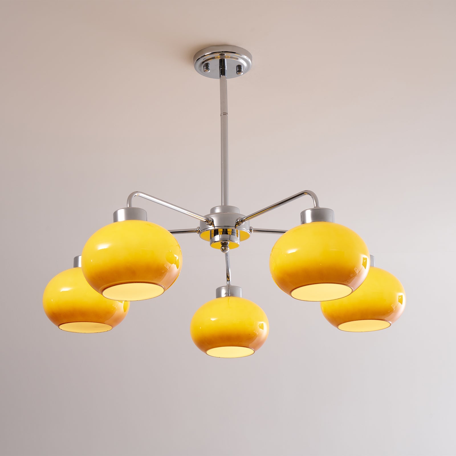 Oval Persimmon Chandelier - Blowlighting