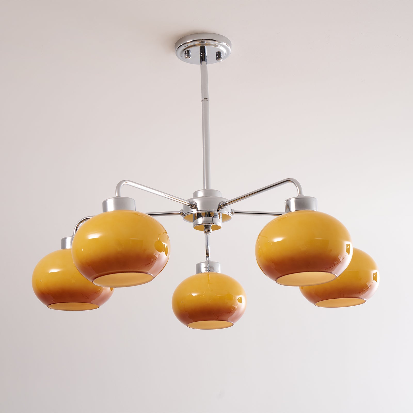 Oval Persimmon Chandelier - Blowlighting
