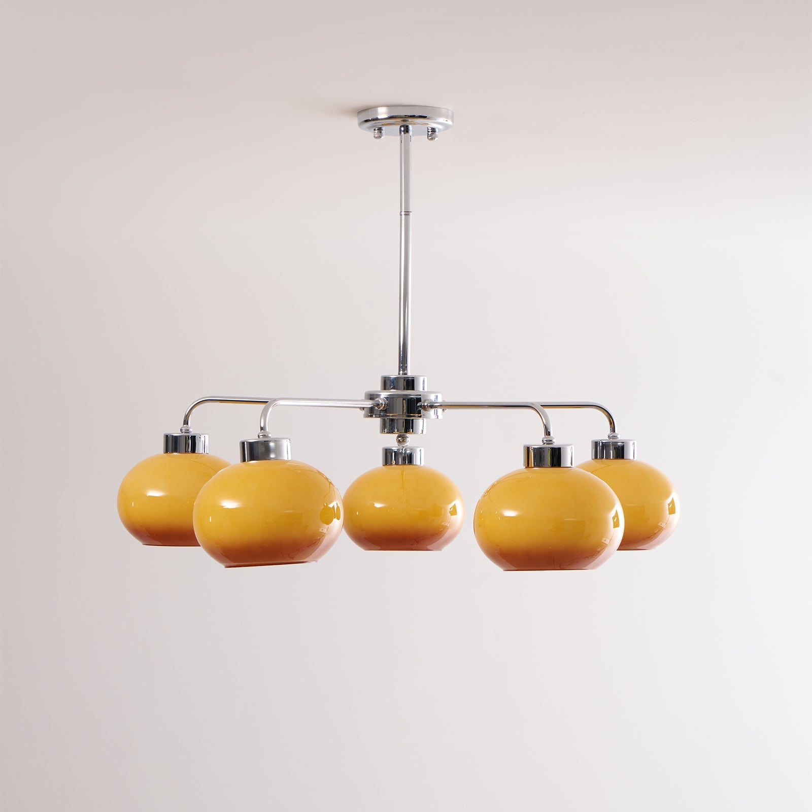 Oval Persimmon Chandelier - Blowlighting