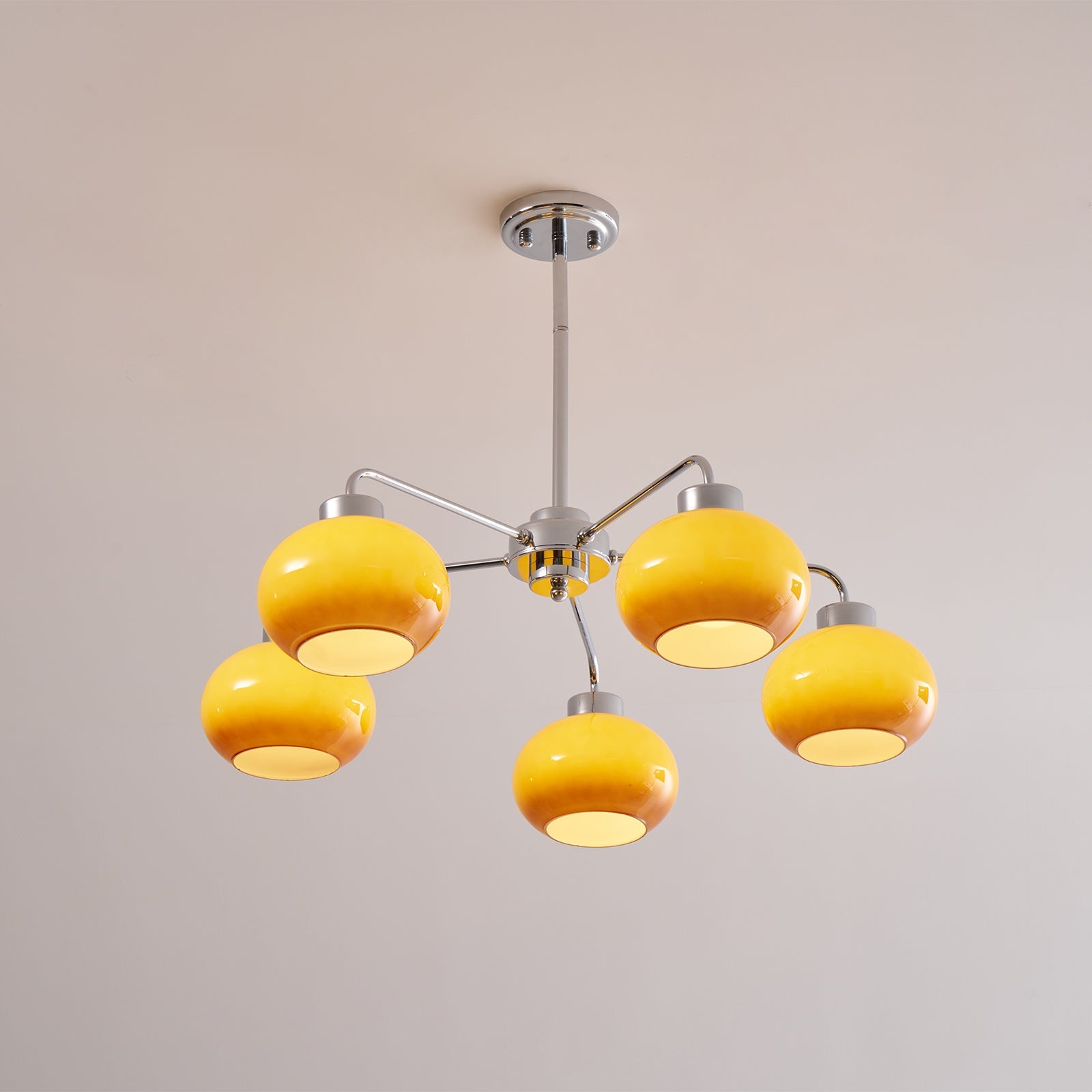 Oval Persimmon Chandelier - Blowlighting