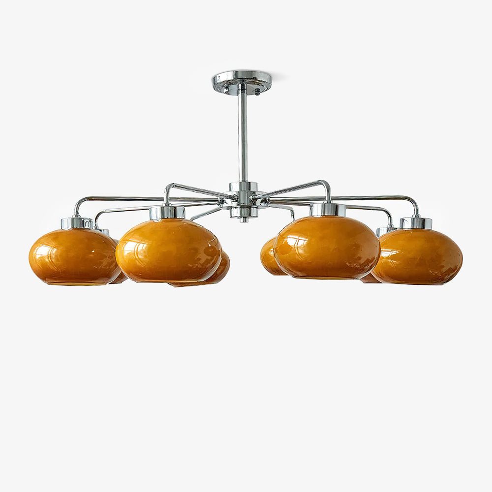 Oval Persimmon Chandelier - Blowlighting