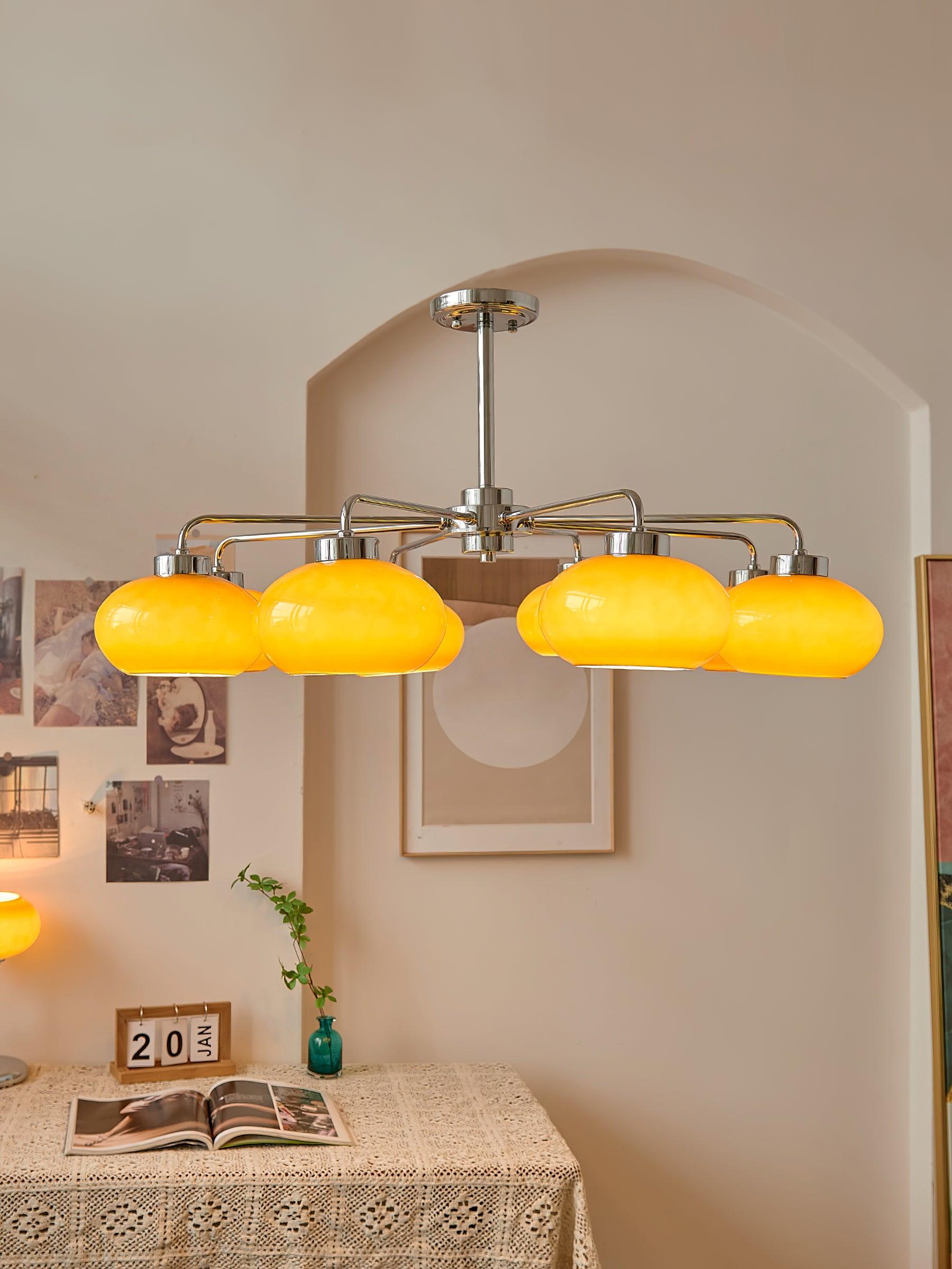Oval Persimmon Chandelier - Blowlighting
