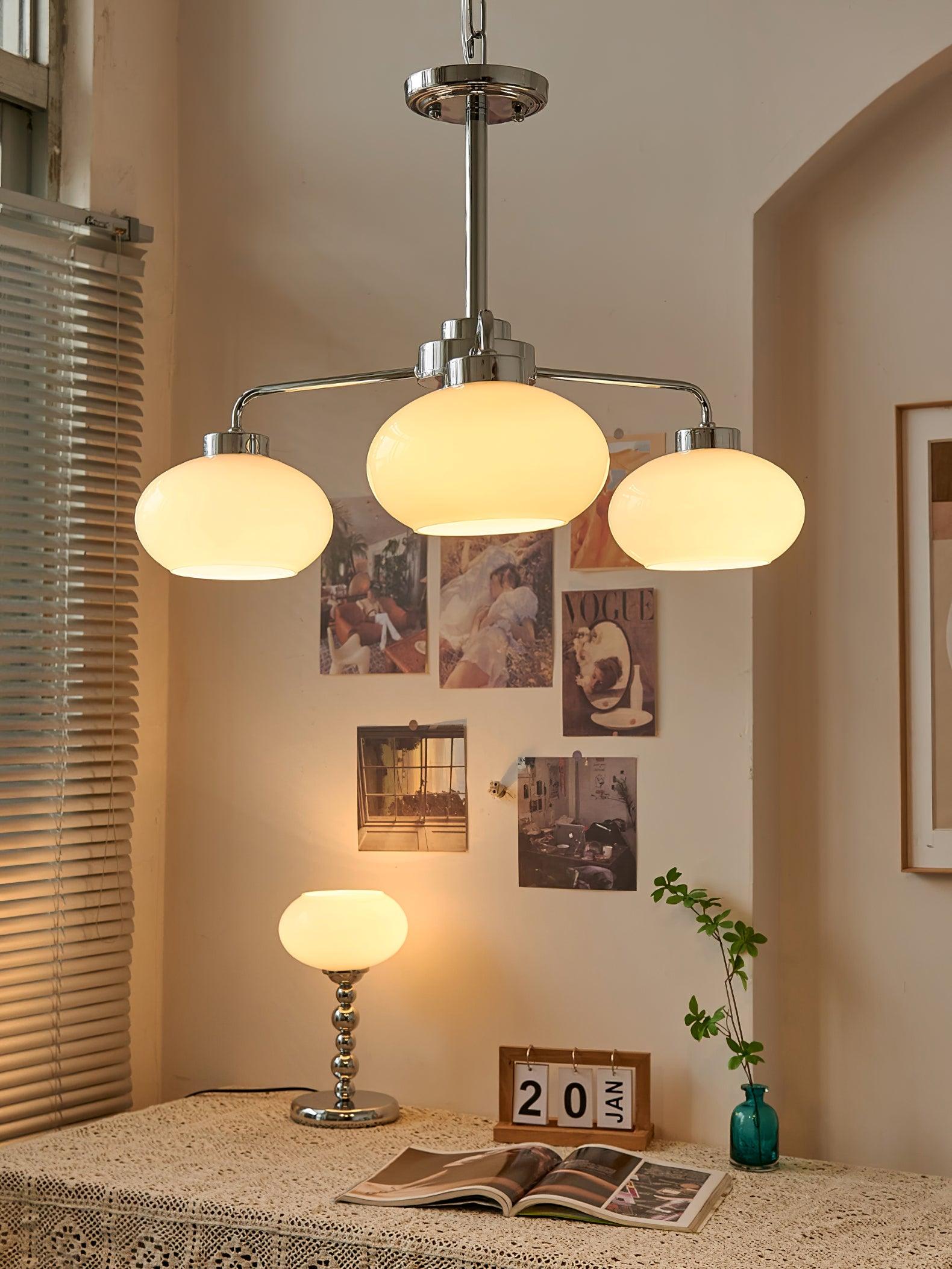 Oval Persimmon Chandelier - Blowlighting