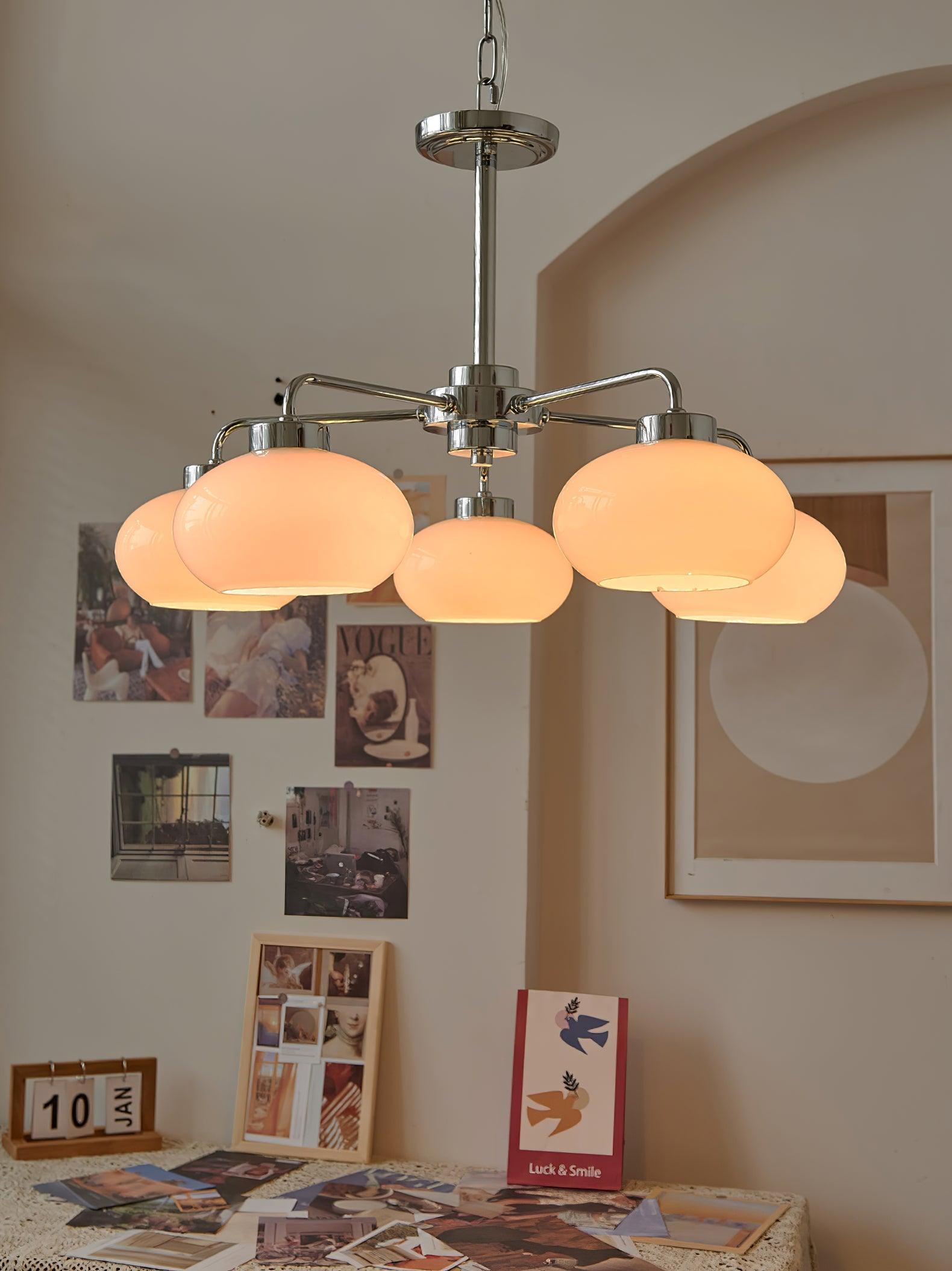 Oval Persimmon Chandelier - Blowlighting