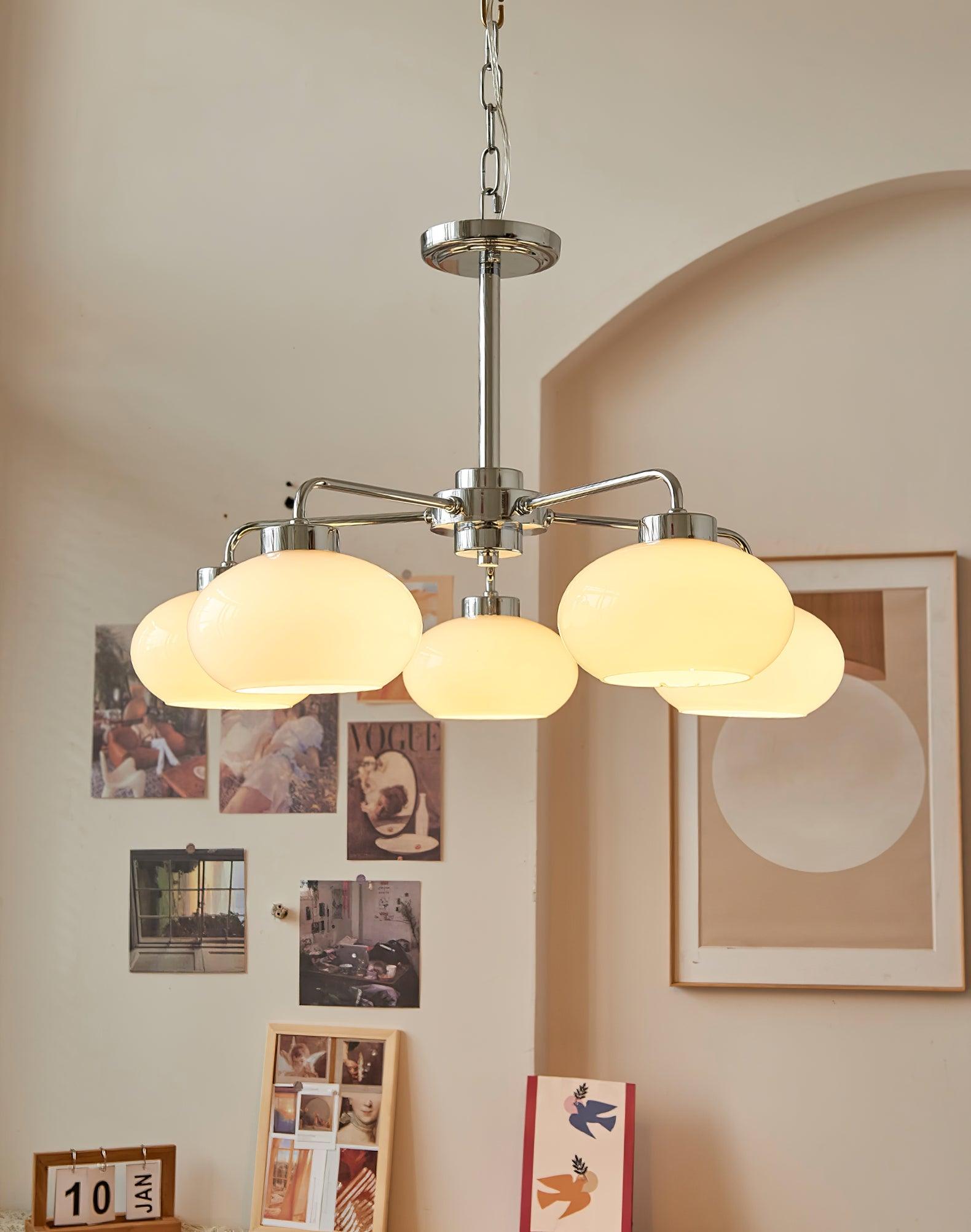 Oval Persimmon Chandelier - Blowlighting
