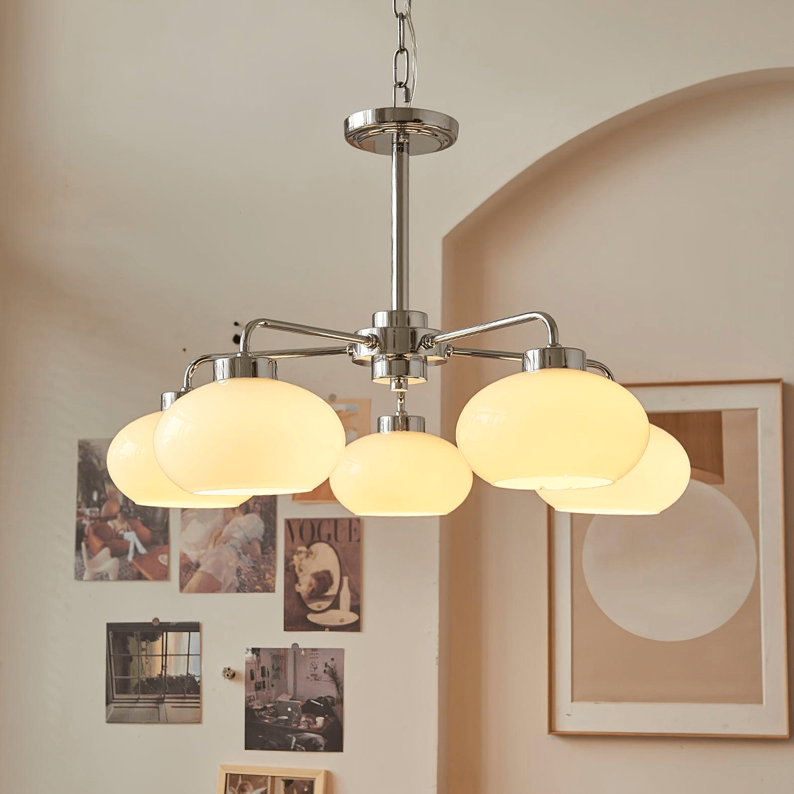 Oval Persimmon Chandelier - Blowlighting