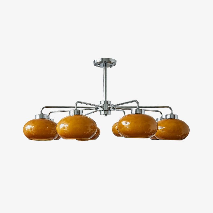 Oval Persimmon Chandelier - Blowlighting