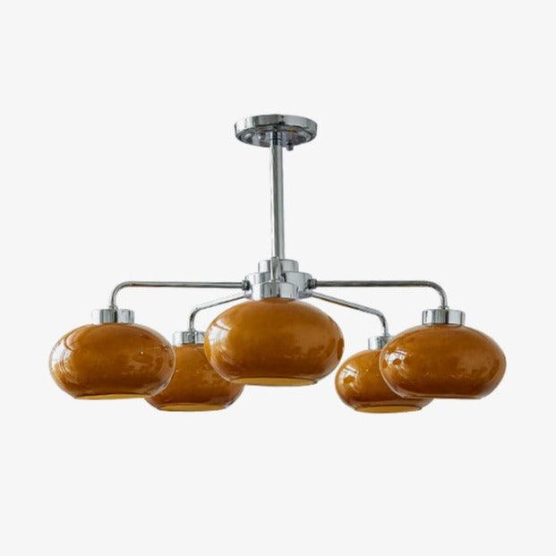 Oval Persimmon Chandelier - Blowlighting