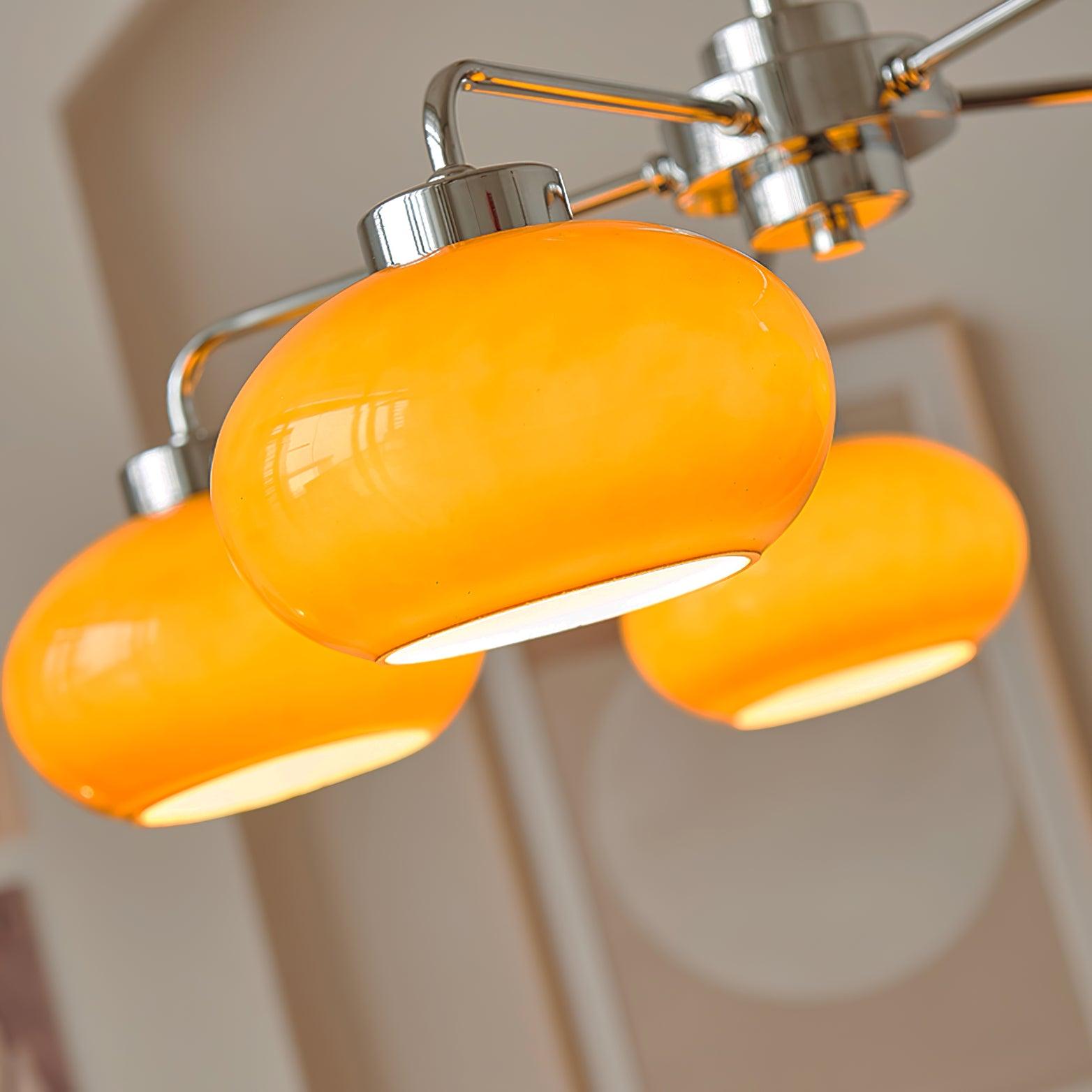 Oval Persimmon Chandelier - Blowlighting