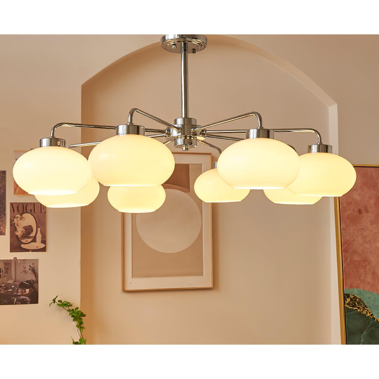 Oval Persimmon Chandelier - Blowlighting