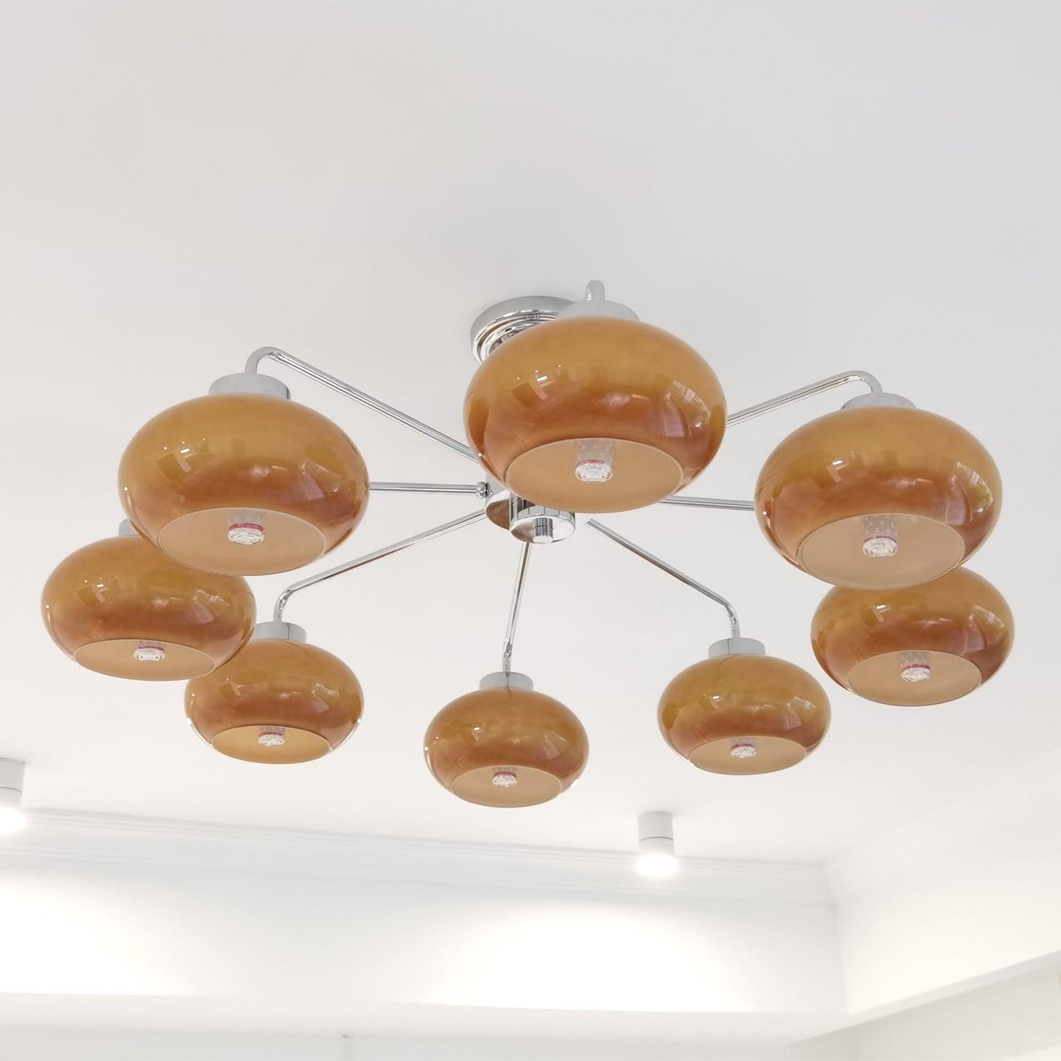 Oval Persimmon Chandelier - Blowlighting