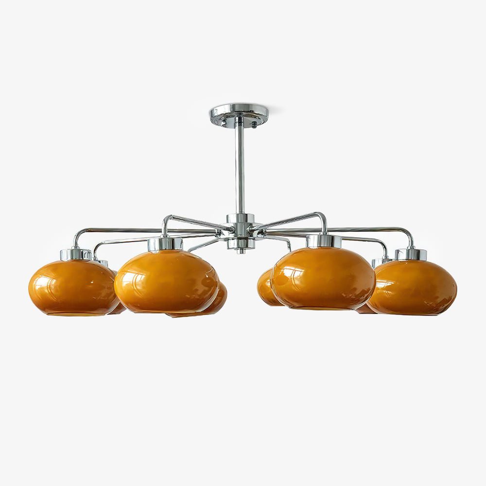 Oval Persimmon Chandelier - Blowlighting