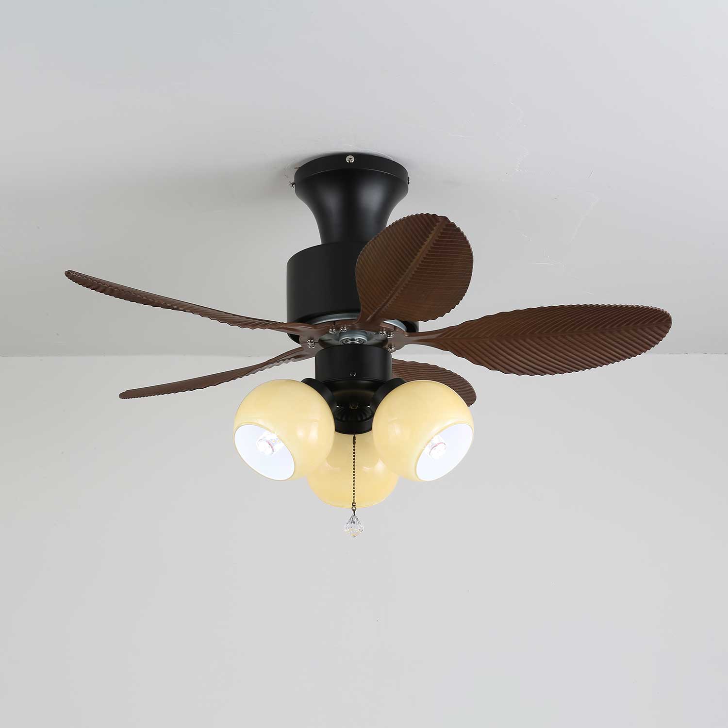 Althea Vintage Wood Ceiling Fan Light - Blowlighting