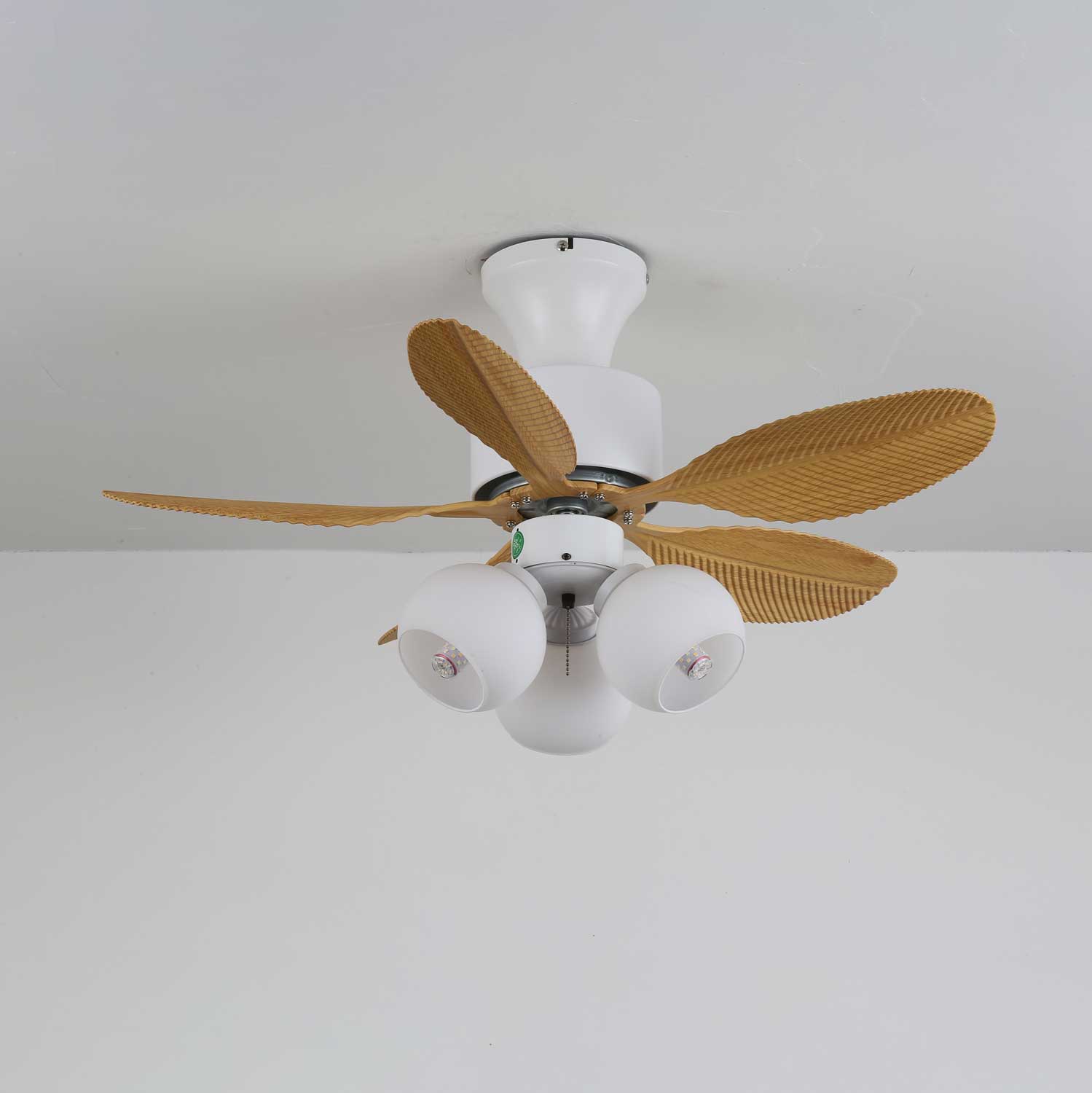 Althea Vintage Wood Ceiling Fan Light - Blowlighting
