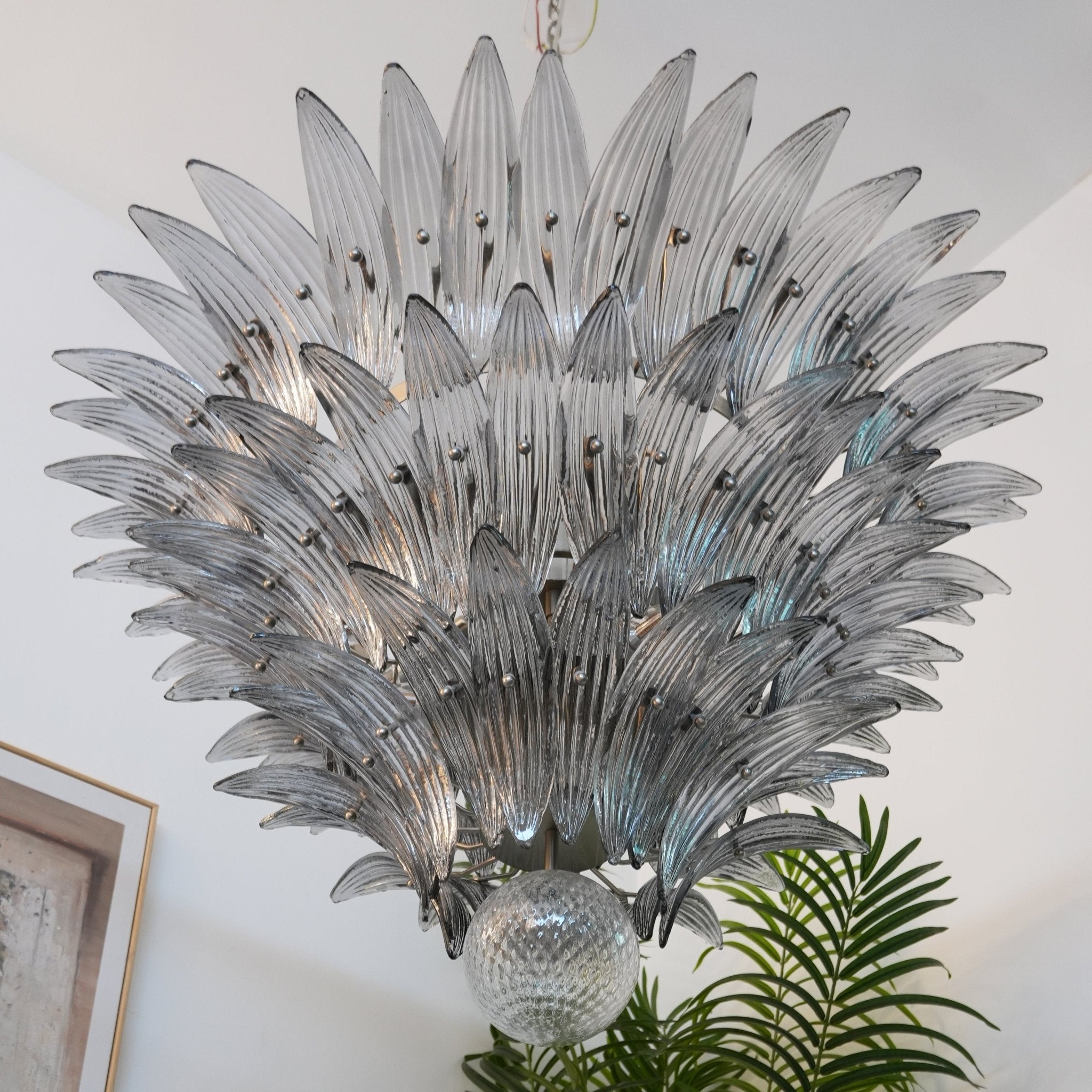 Aurora Chandelier Murano Glass Palm Leaf Tiered - Blowlighting
