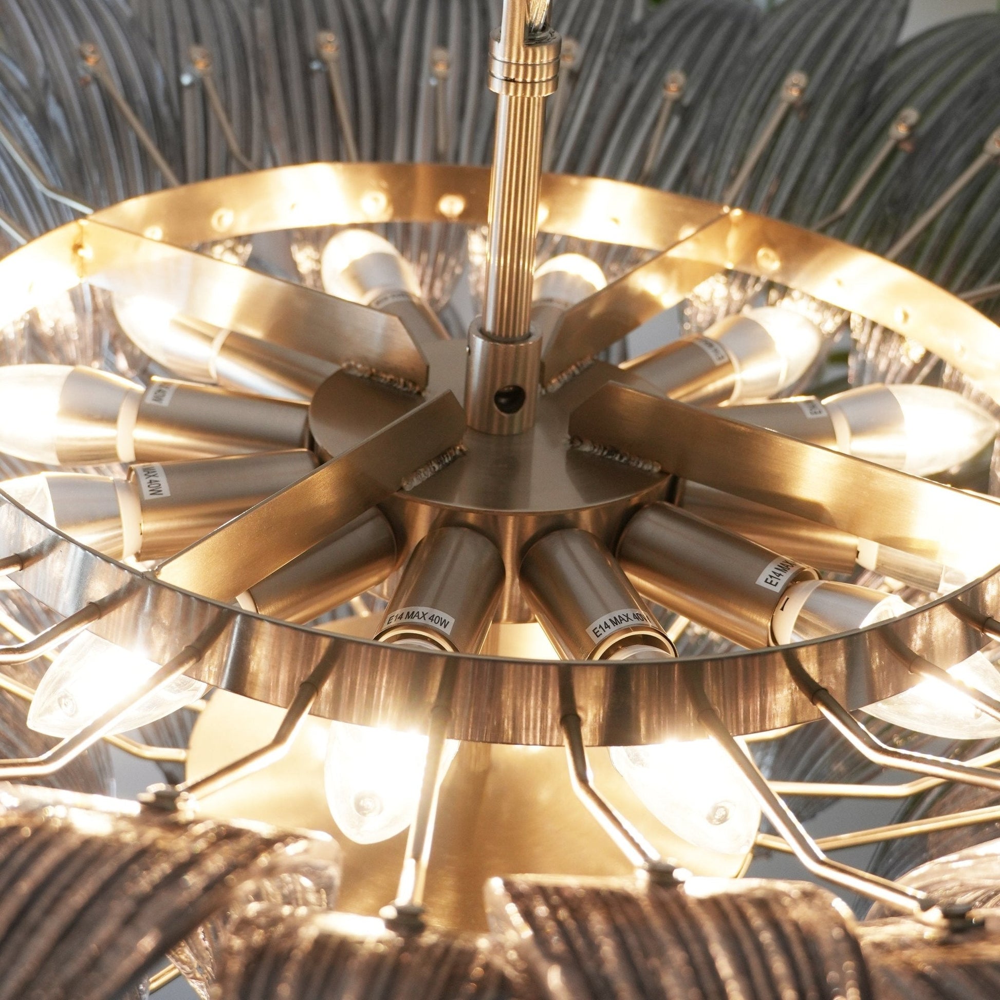 Aurora Chandelier Murano Glass Palm Leaf Tiered - Blowlighting