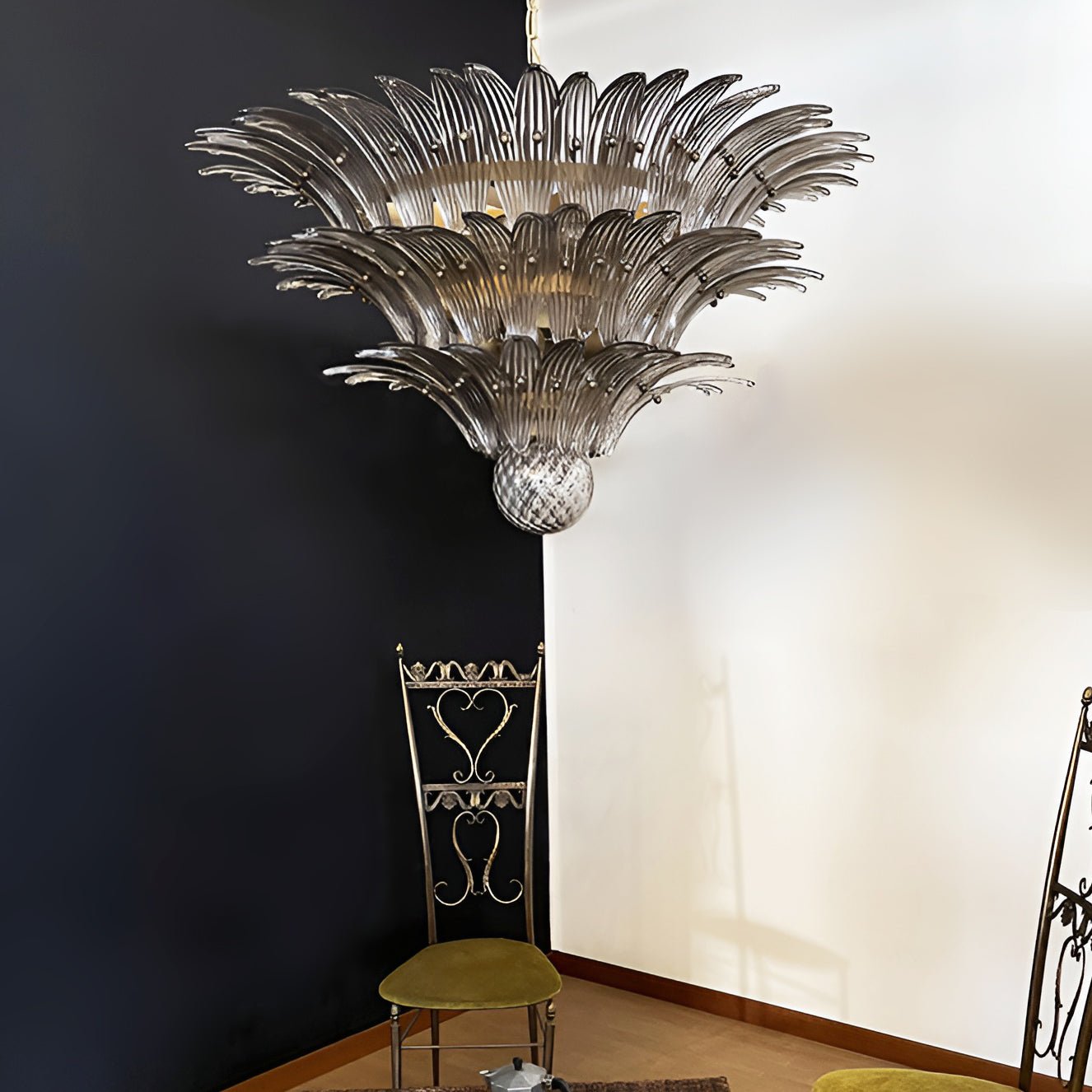 Aurora Chandelier Murano Glass Palm Leaf Tiered - Blowlighting