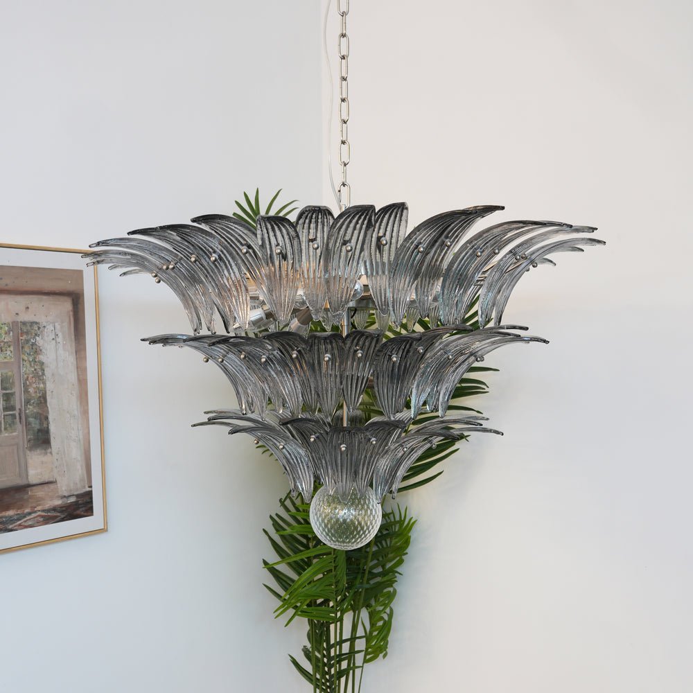 Aurora Chandelier Murano Glass Palm Leaf Tiered - Blowlighting