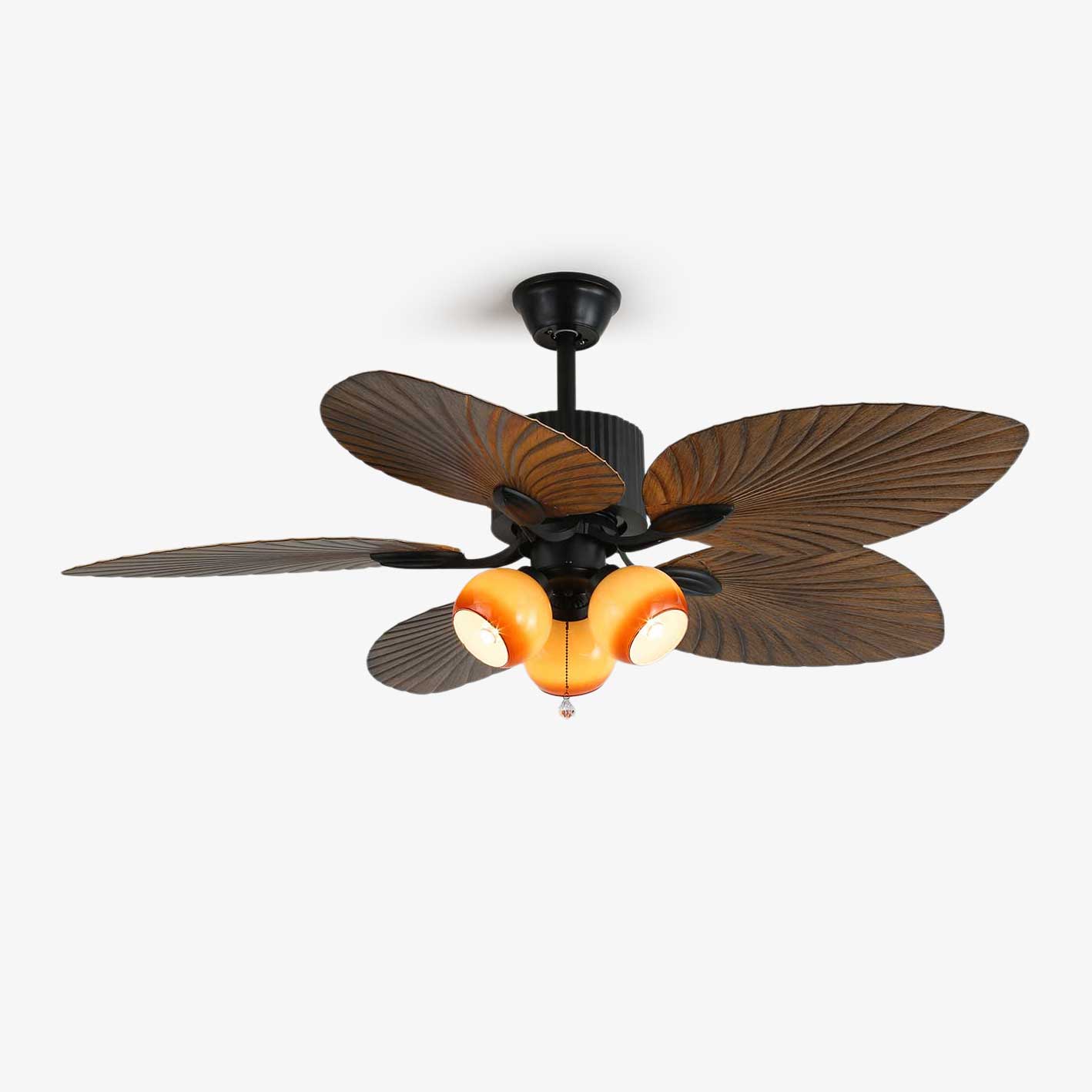 Avinionis Palm Whisper Vintage Wood Ceiling Fan Light - Blowlighting