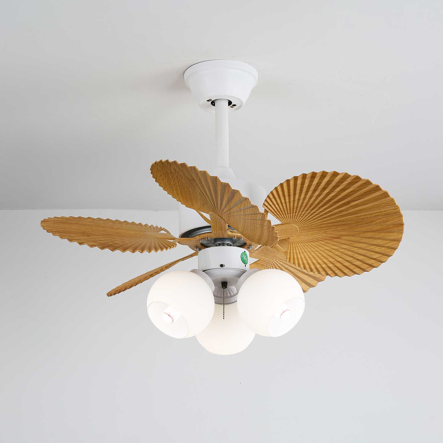 Aurelia Vintage Wood Glass Ceiling Fan Light - Blowlighting