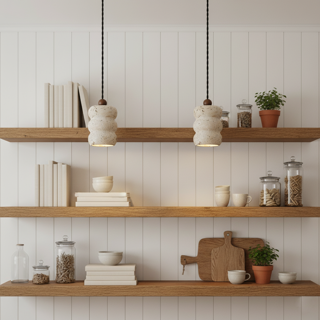 Papilio Farmhouse Travertine Pendant Light