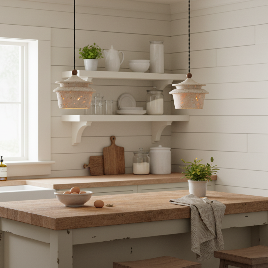 Papilio Farmhouse Travertine Pendant Light