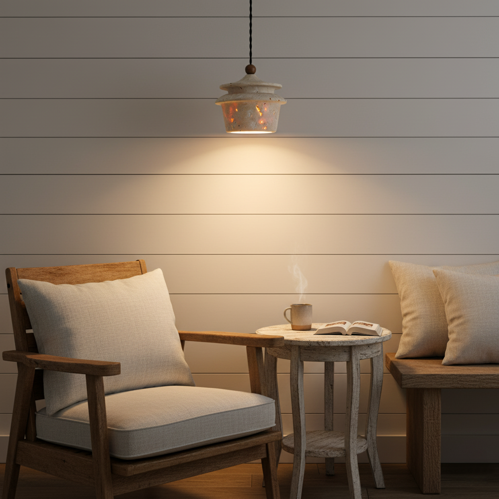 Papilio Farmhouse Travertine Pendant Light