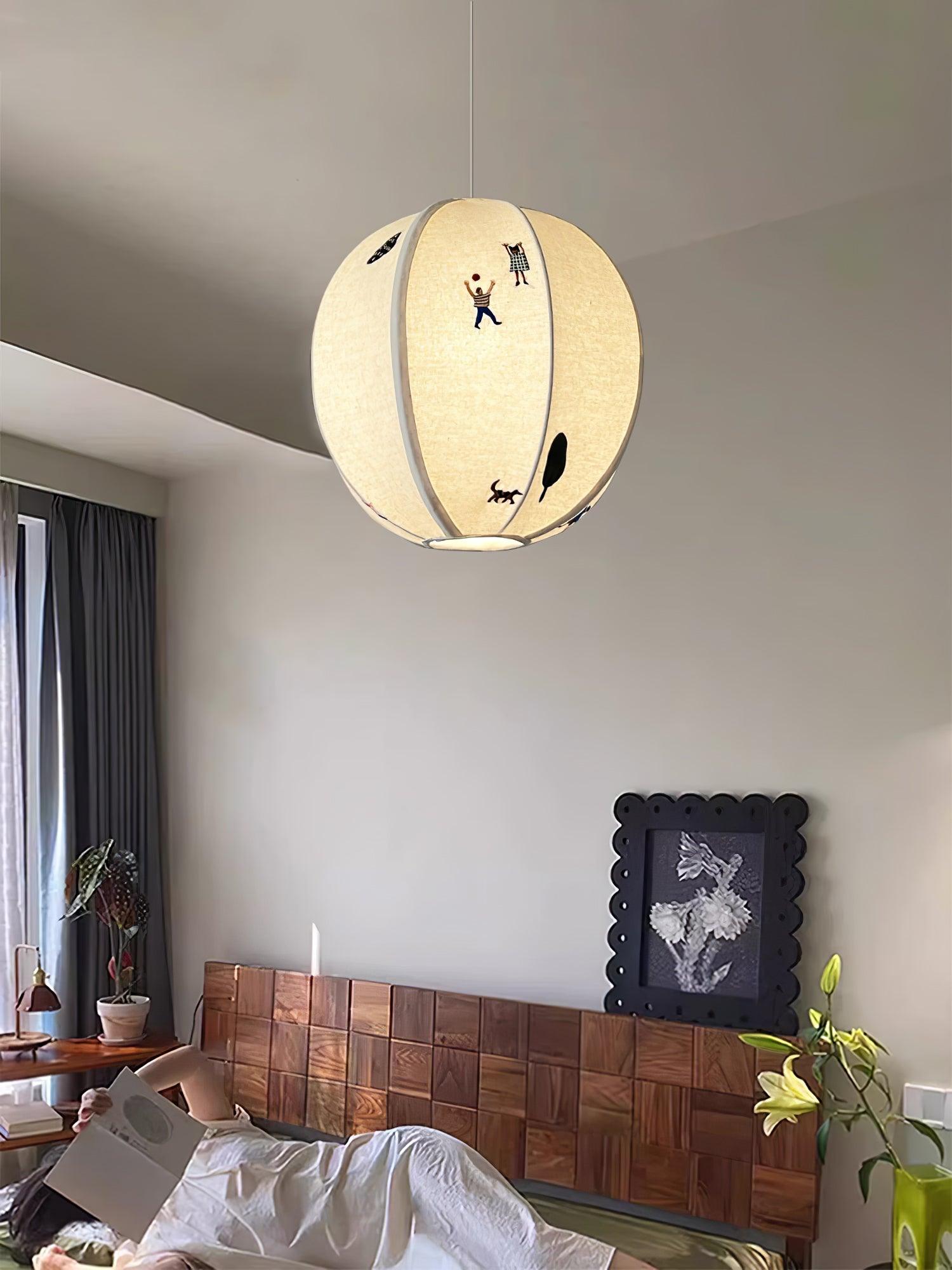 Park Embroidered Textile Swag Lamp - Blowlighting
