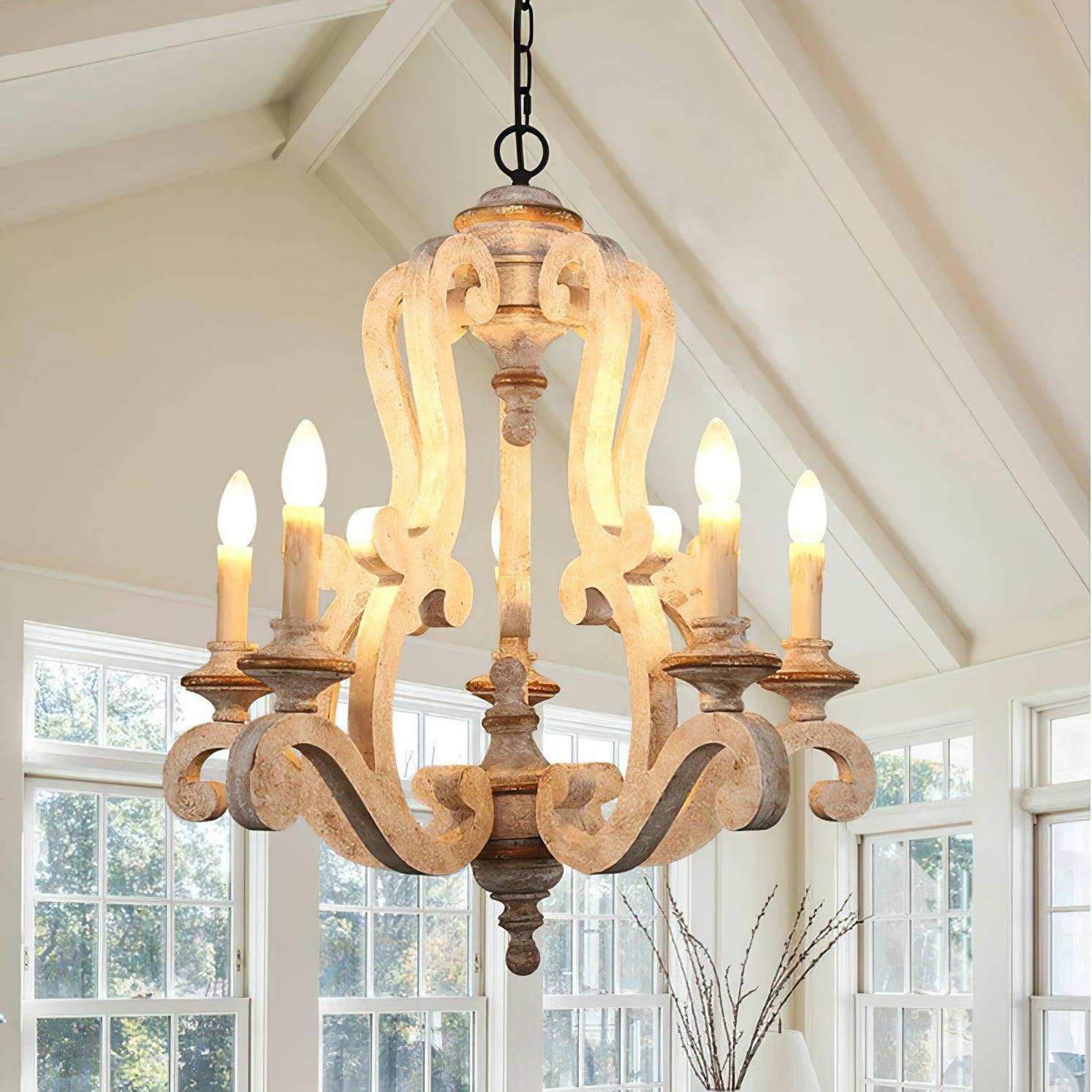 Parrotuncle Wooden Candle Chandelier - Blowlighting