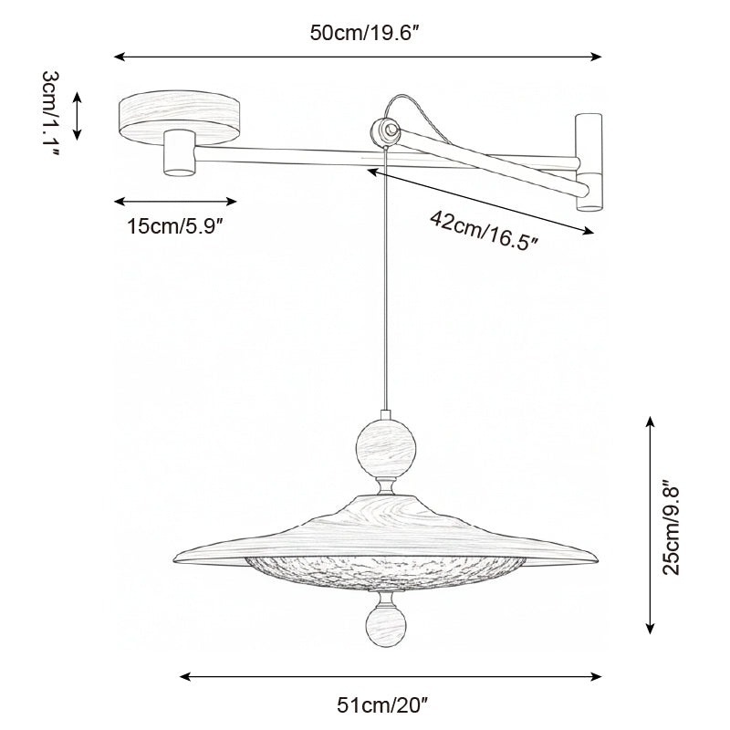 Pavilion Modern Acrylic Swing Arm Pendant Light