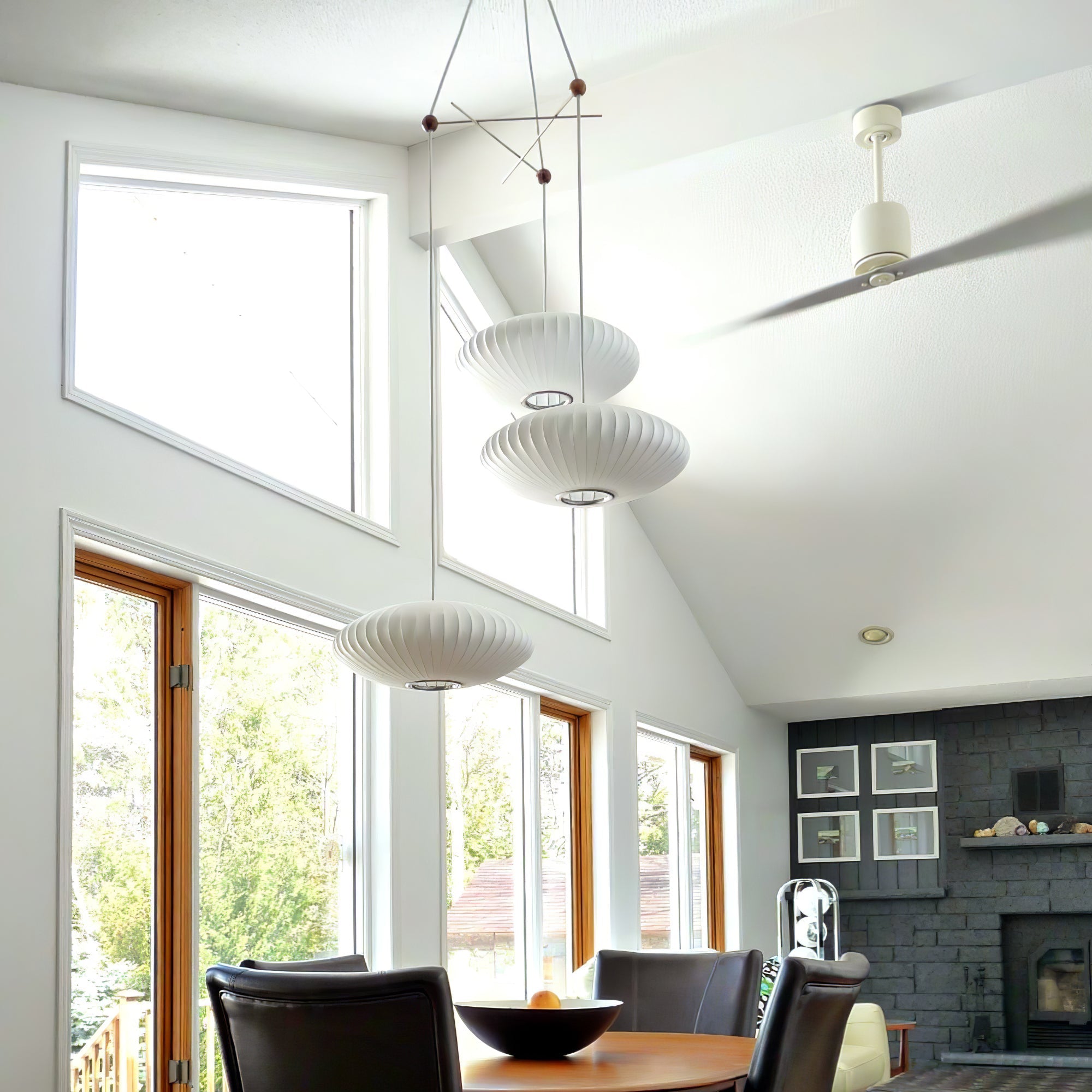 Lunar Modern Silk Pendant Lamp - Blowlighting
